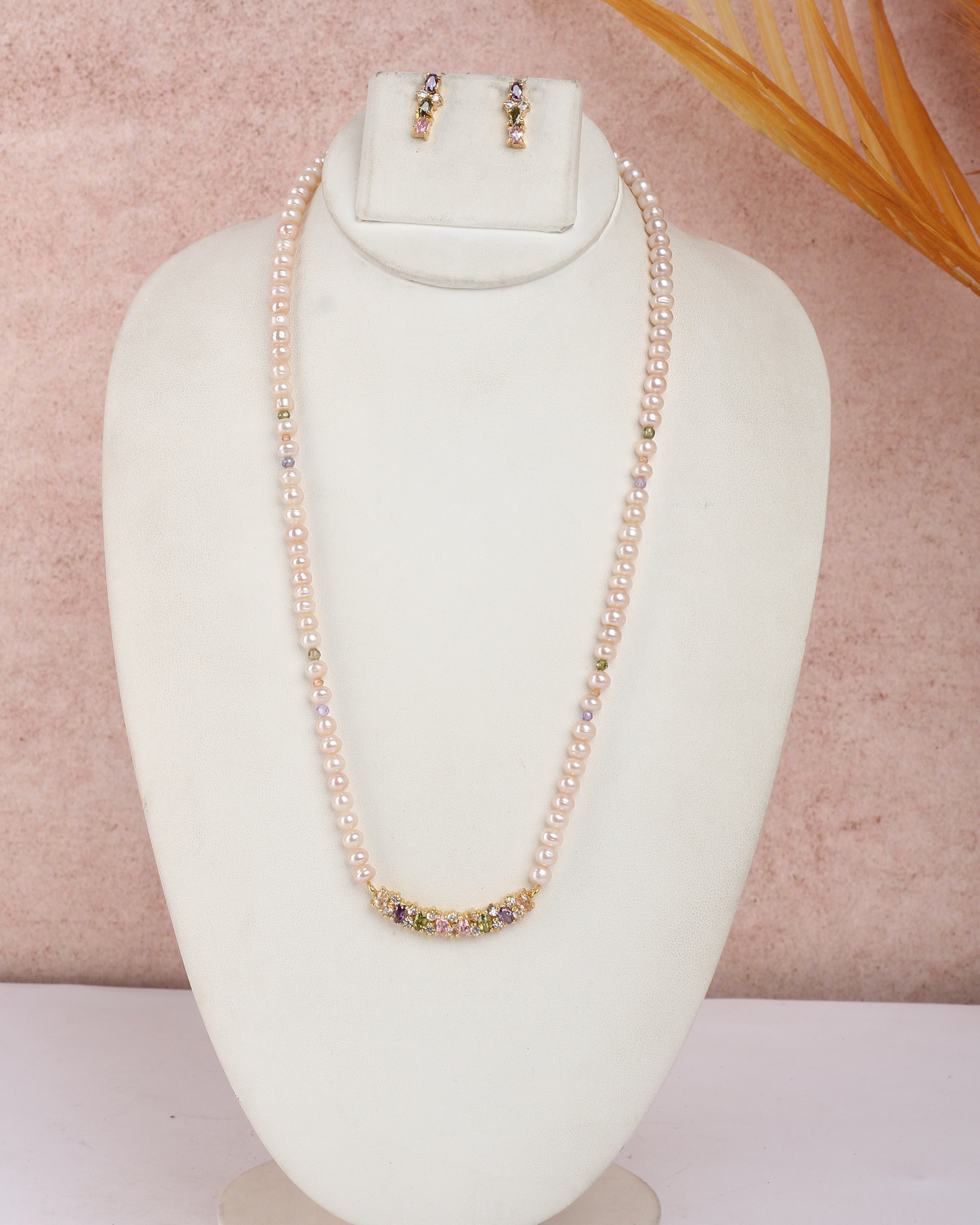 Real Natural Fresh Water Single String Pearls Set For Women With Certificate(D.No ADPRLS2294)
