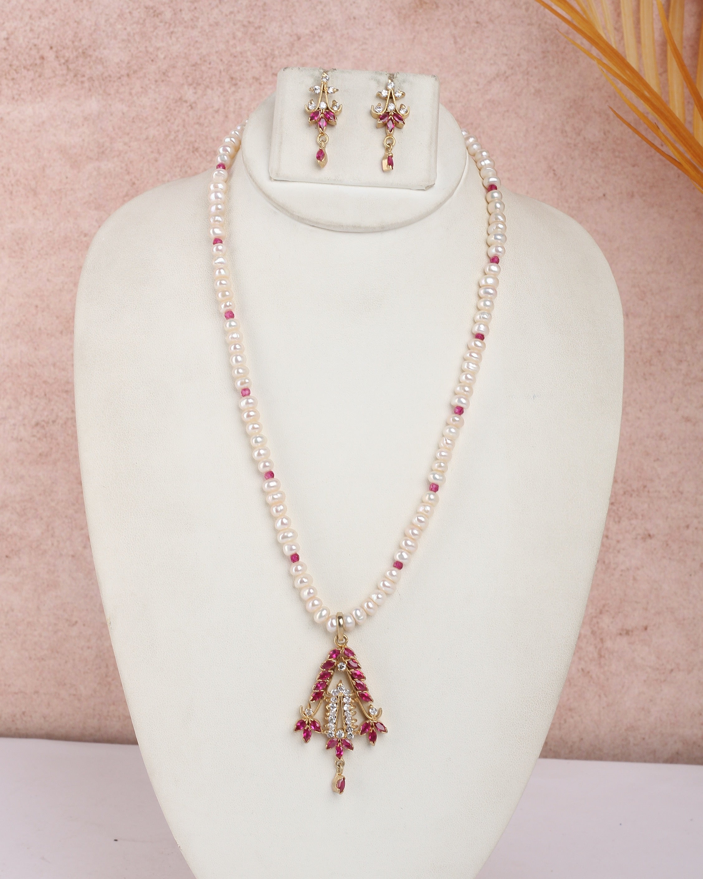 Real Natural Fresh Water Single String Pearls Set For Women With Certificate(D.No ADPRLS2297)