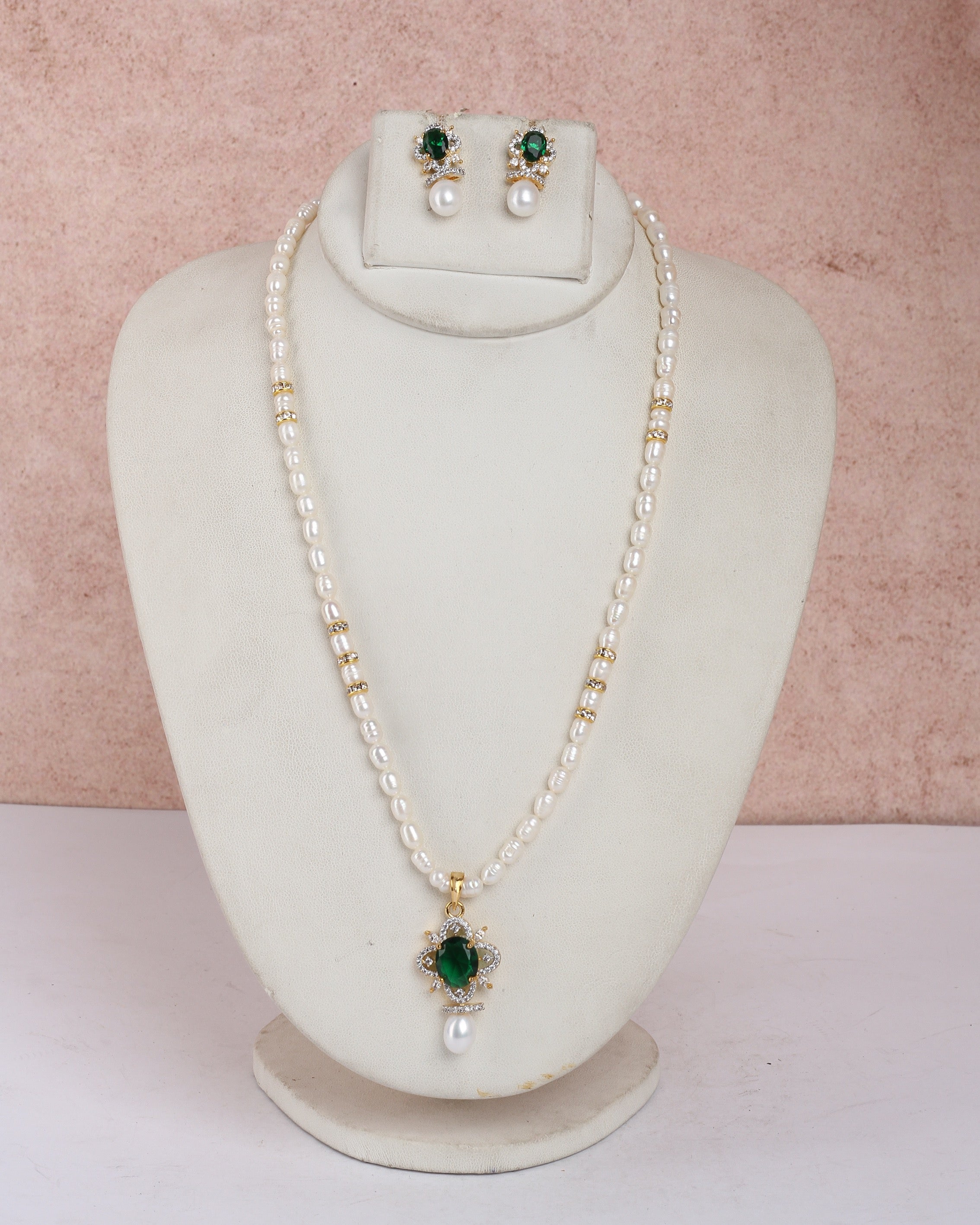 Real Natural Fresh Water Single String Pearls Set For Women With Certificate(D.No ADPRLS2298)