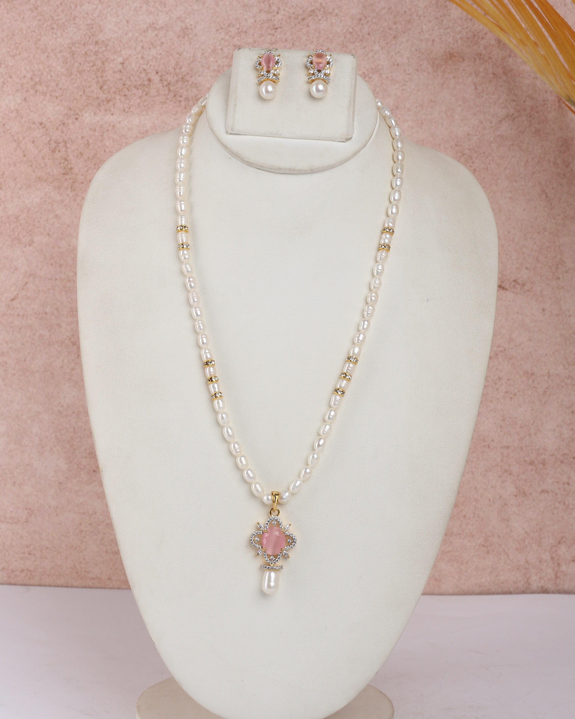 Real Natural Fresh Water Single String Pearls Set For Women With Certificate(D.No ADPRLS2299)