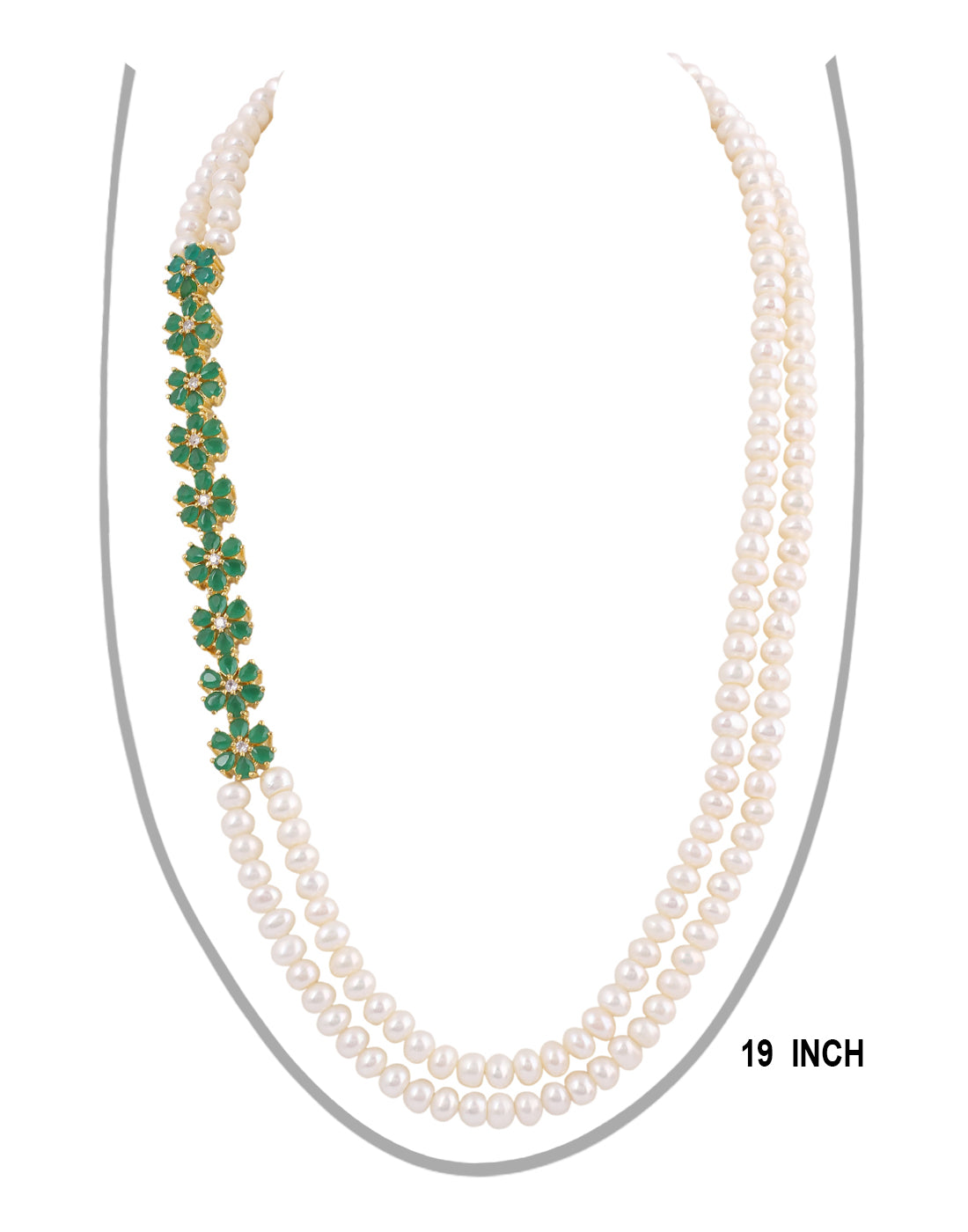 Real Natural Fresh Water Double String Pearl Set With Certificate(D.No ADPRLS230)