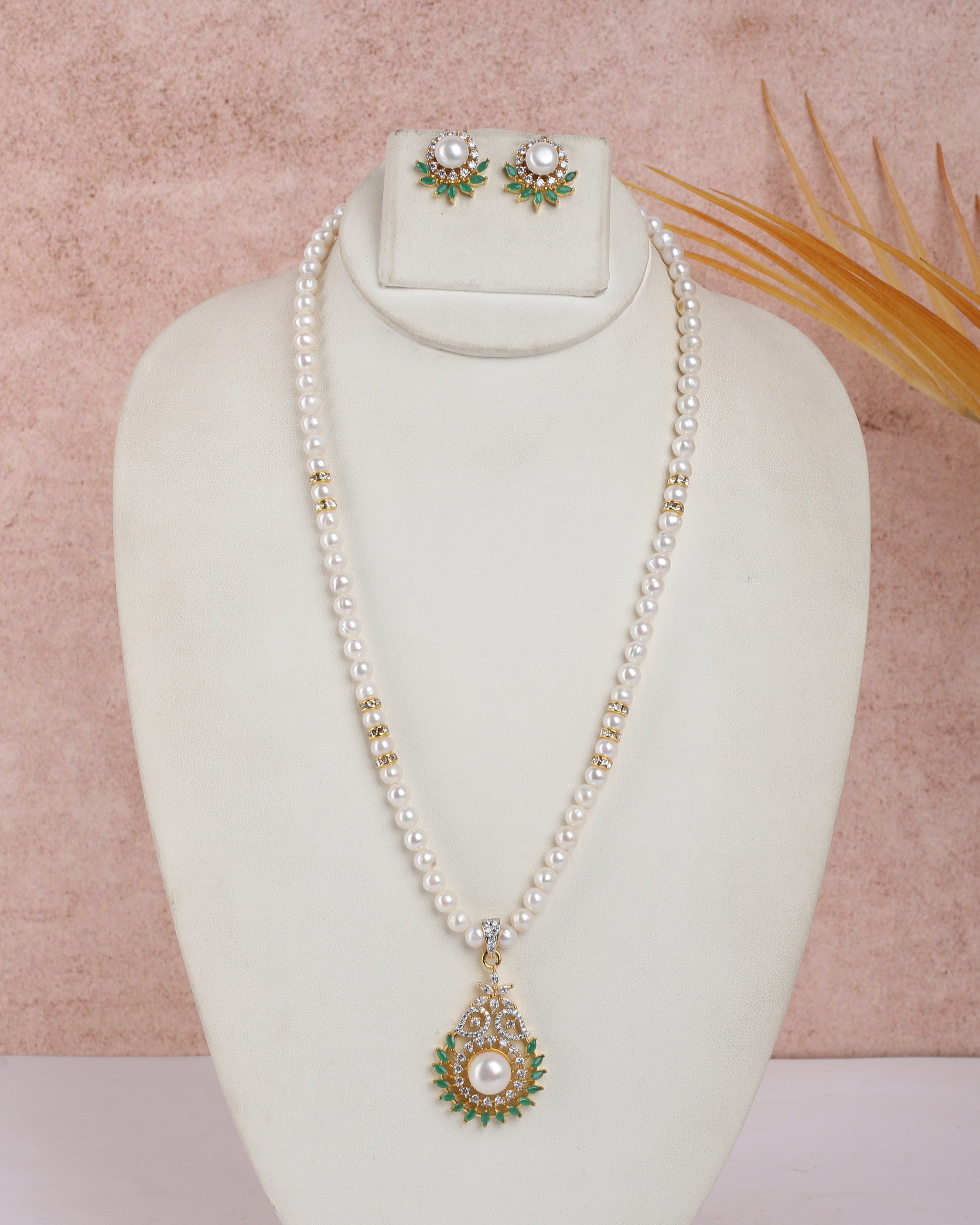Real Natural Fresh Water Single String Pearls Set For Women With Certificate(D.No ADPRLS2302)