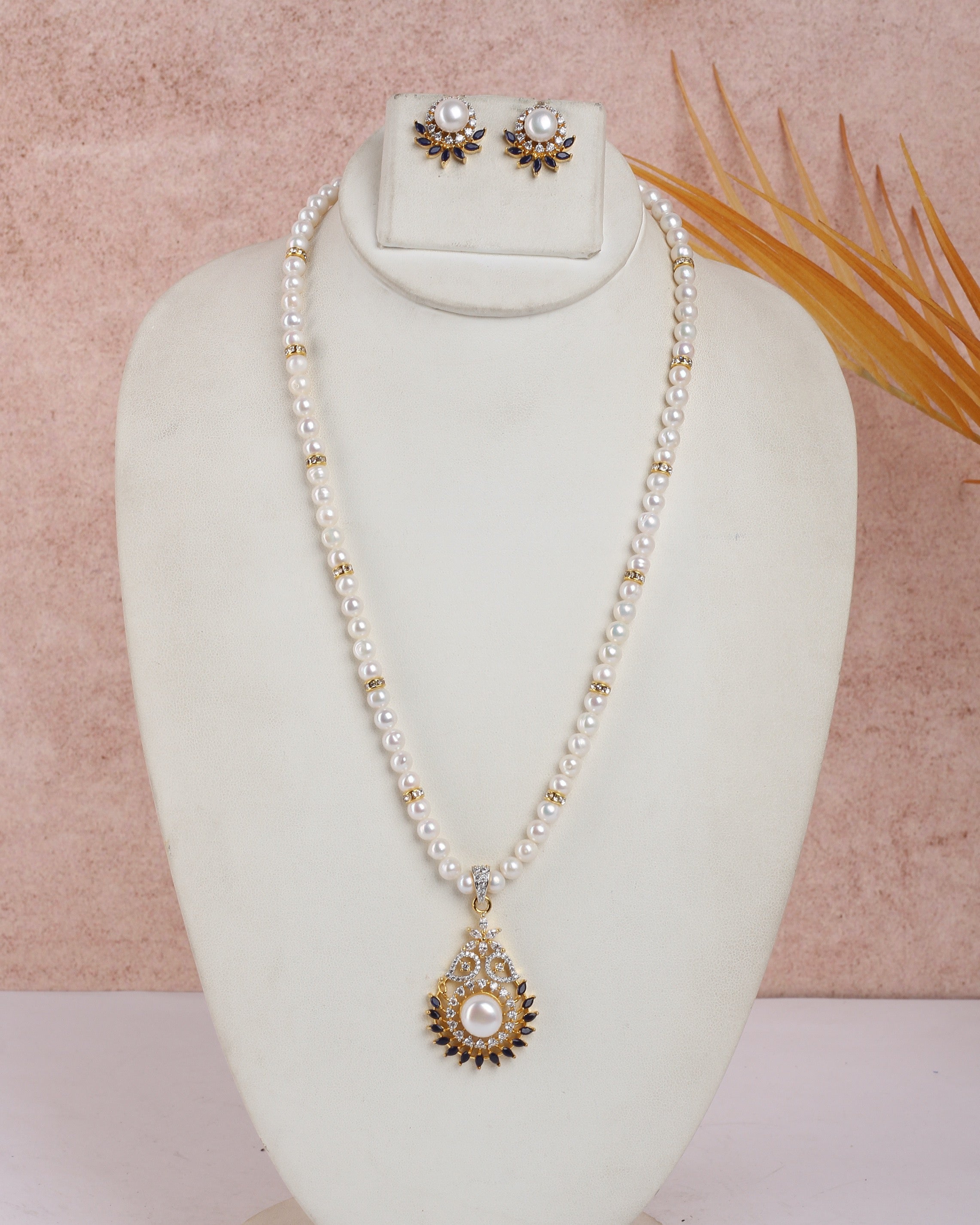 Real Natural Fresh Water Single String Pearls Set For Women With Certificate(D.No ADPRLS2305)