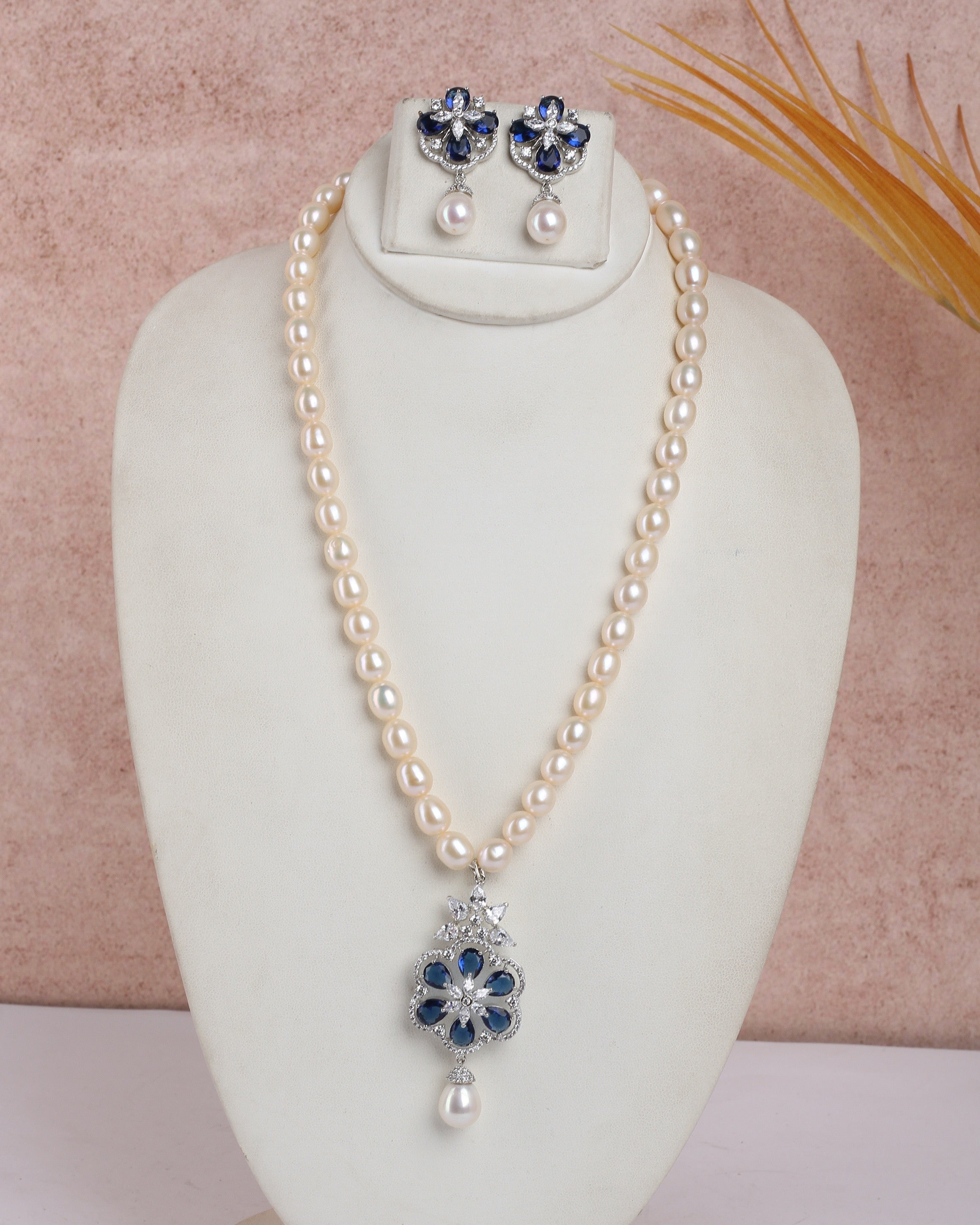 Real Natural Fresh Water Single String Exclusive Pearls Set For Women With Certificate(D.No ADPRLS2309)