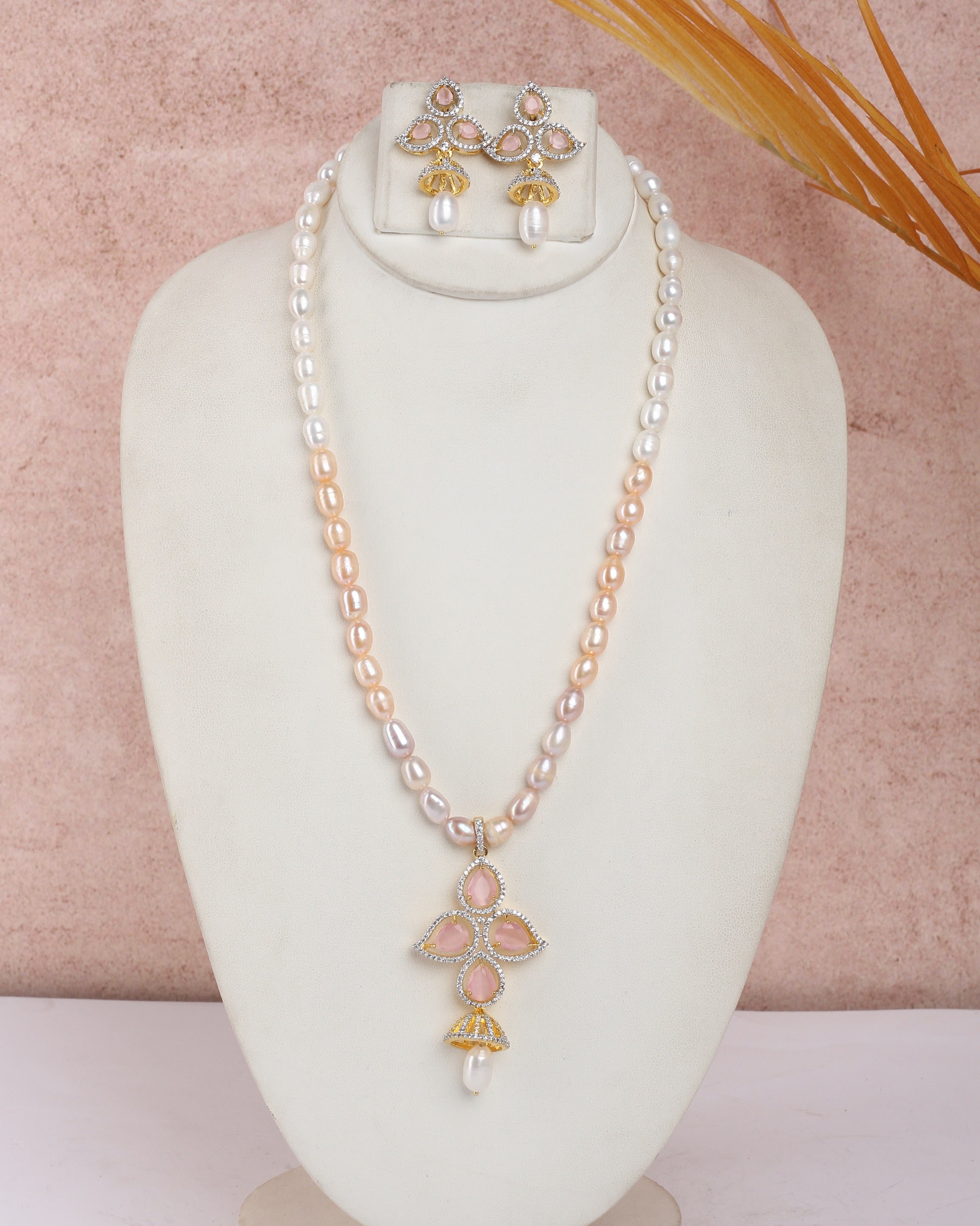 Real Natural Fresh Water Single String Exclusive Pearls Set For Women With Certificate(D.No ADPRLS2313)
