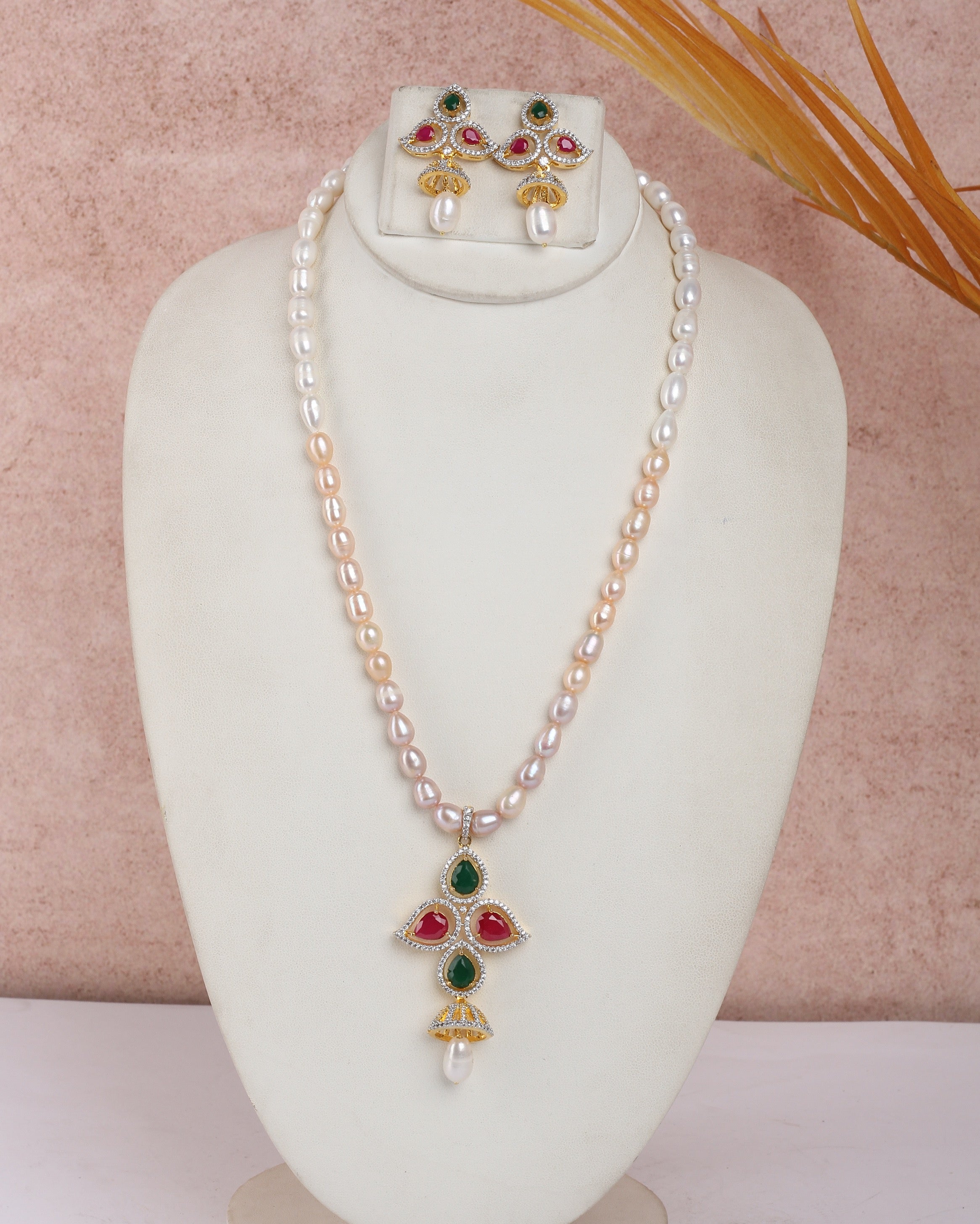 Real Natural Fresh Water Single String Exclusive Pearls Set For Women With Certificate(D.No ADPRLS2314)
