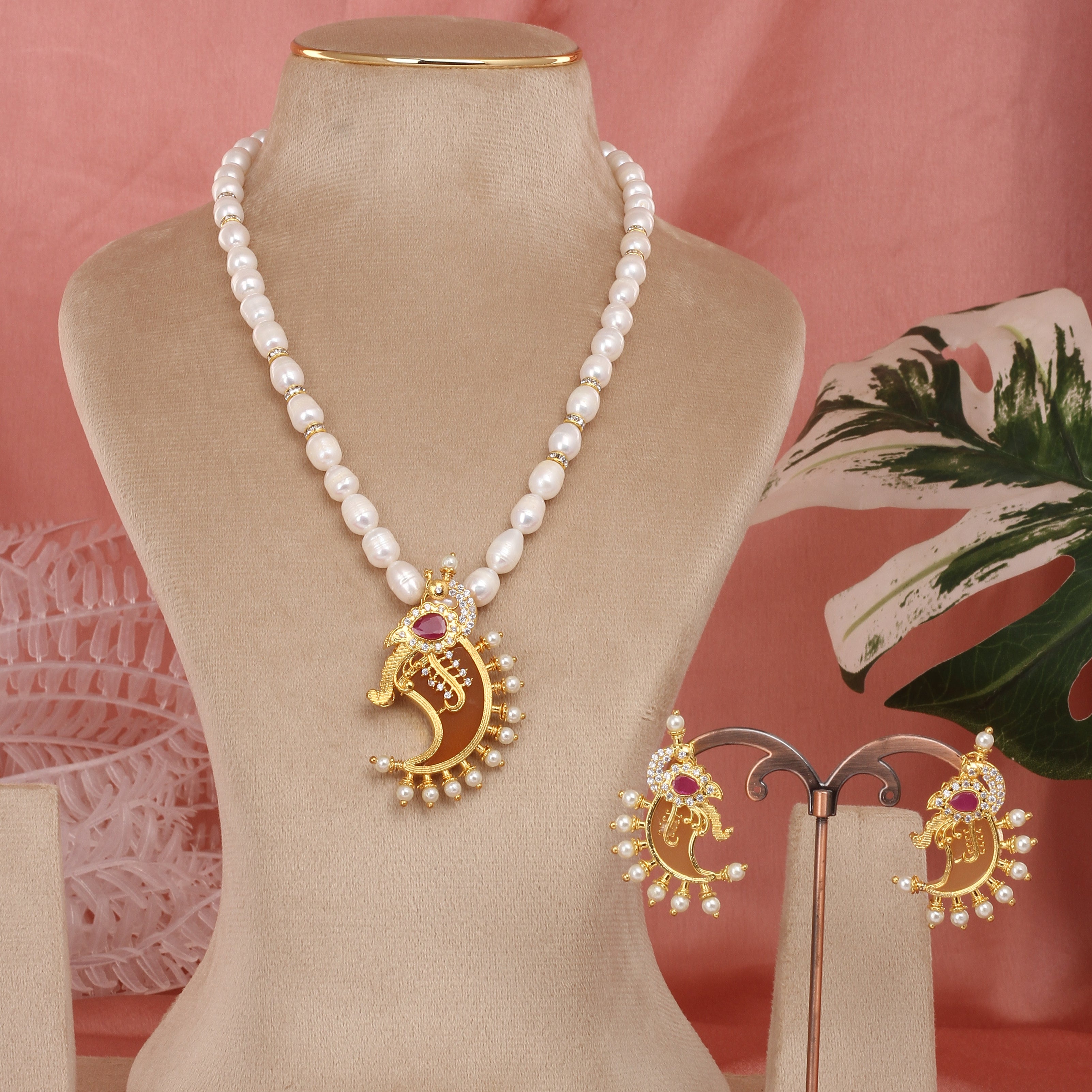 Real Natural Fresh Water Single Line Pearl Set For Women With Certificate(D.No ADPRLS2316)