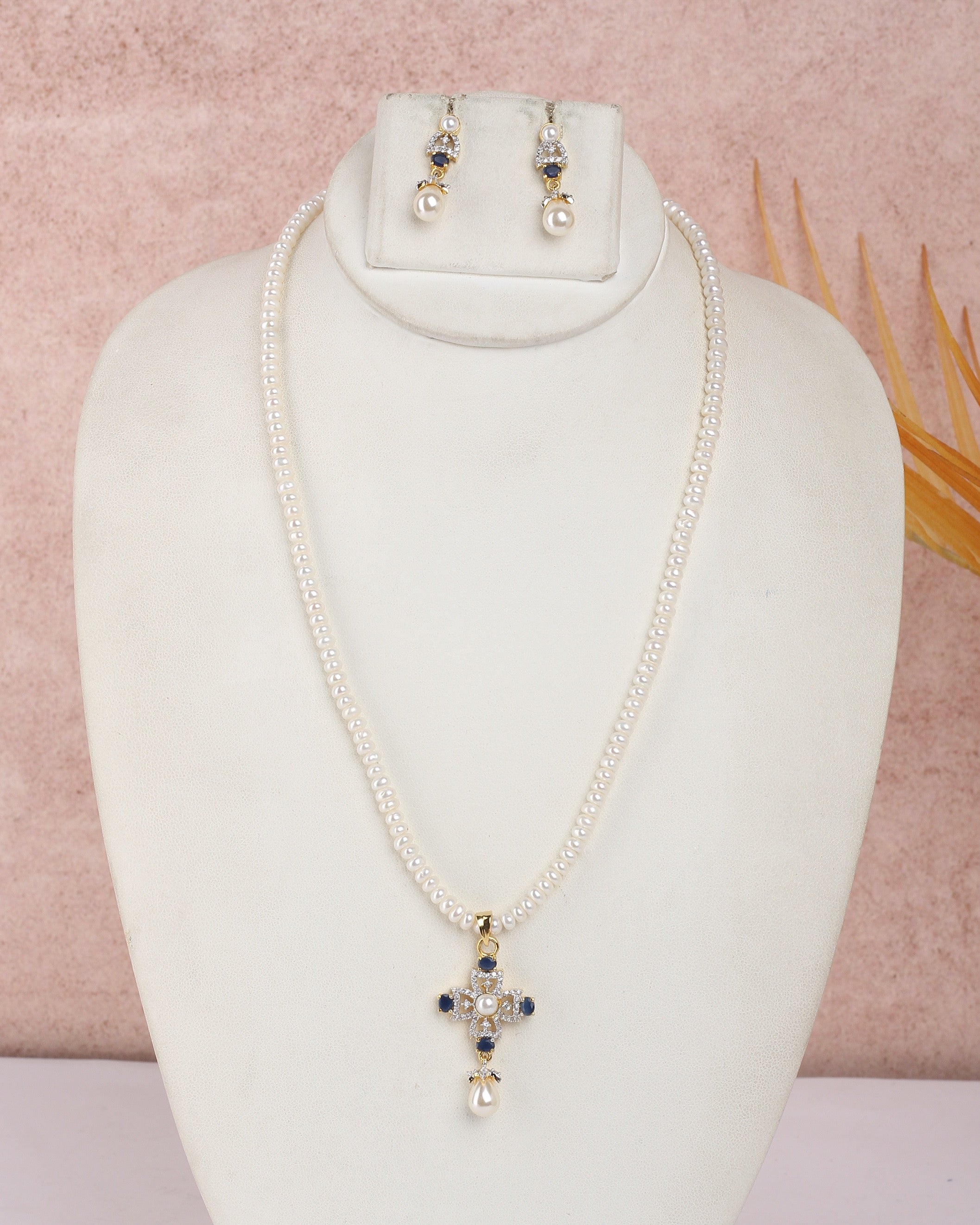 Real Natural Fresh Water Single String Small Size Pearls Set For Women With Certificate(D.No ADPRLS2317)