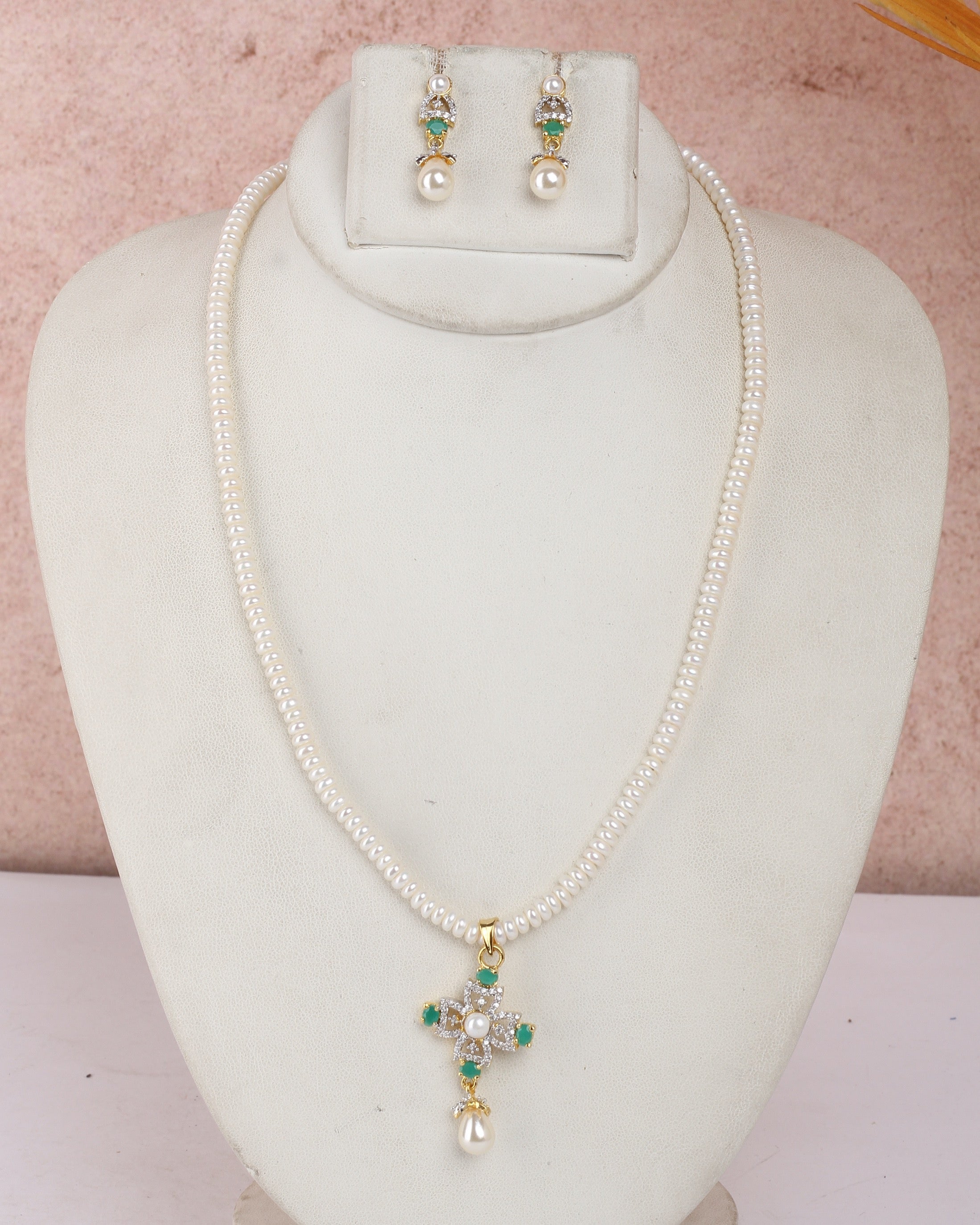 Real Natural Fresh Water Single String Small Size Pearls Set For Women With Certificate(D.No ADPRLS2318)