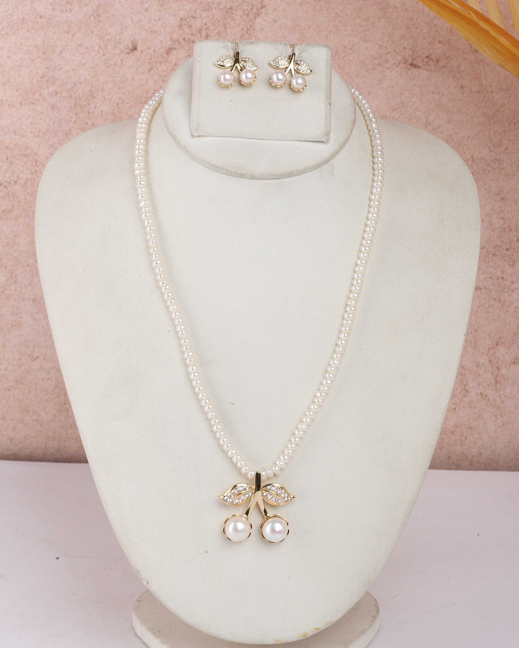 Real Natural Fresh Water Single String Small Size Pearls Set For Women With Certificate(D.No ADPRLS2323)