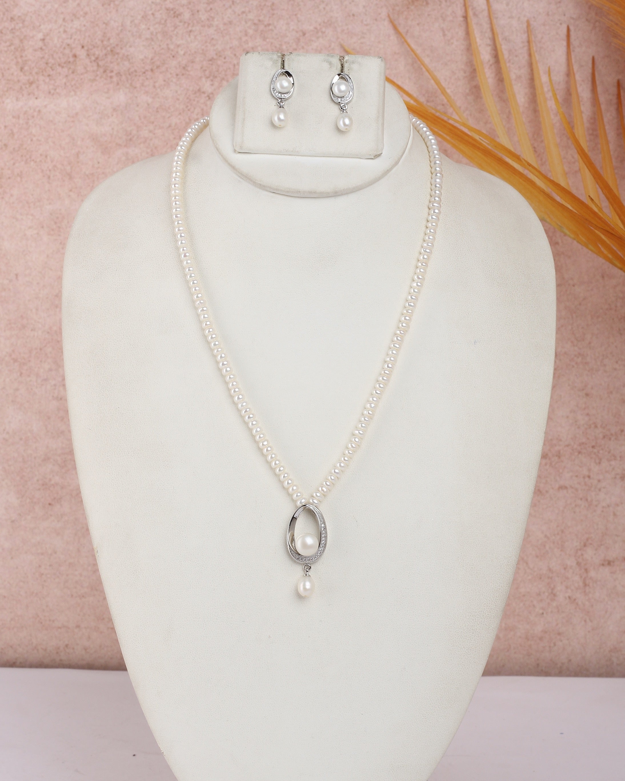 Real Natural Fresh Water Single String Small Size Pearls Set For Women With Certificate(D.No ADPRLS2338)