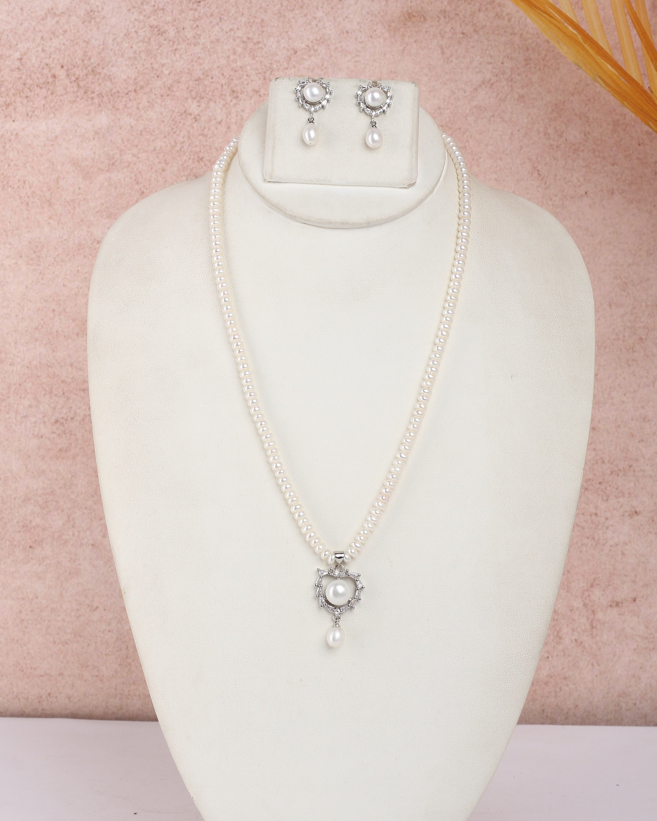 Real Natural Fresh Water Single String Small Size Pearls Set For Women With Certificate(D.No ADPRLS2339)