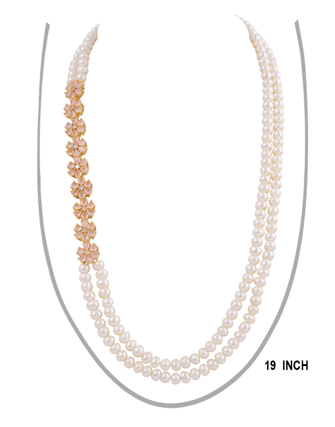 Real Natural Fresh Water Double String Pearl Set With Certificate(D.No ADPRLS234)
