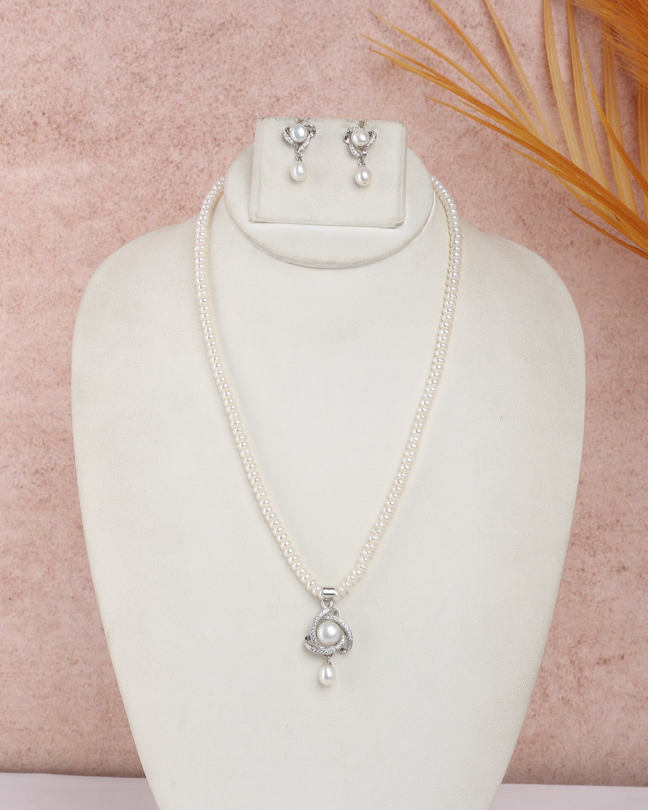 Real Natural Fresh Water Single String Small Size Pearls Set For Women With Certificate(D.No ADPRLS2341)