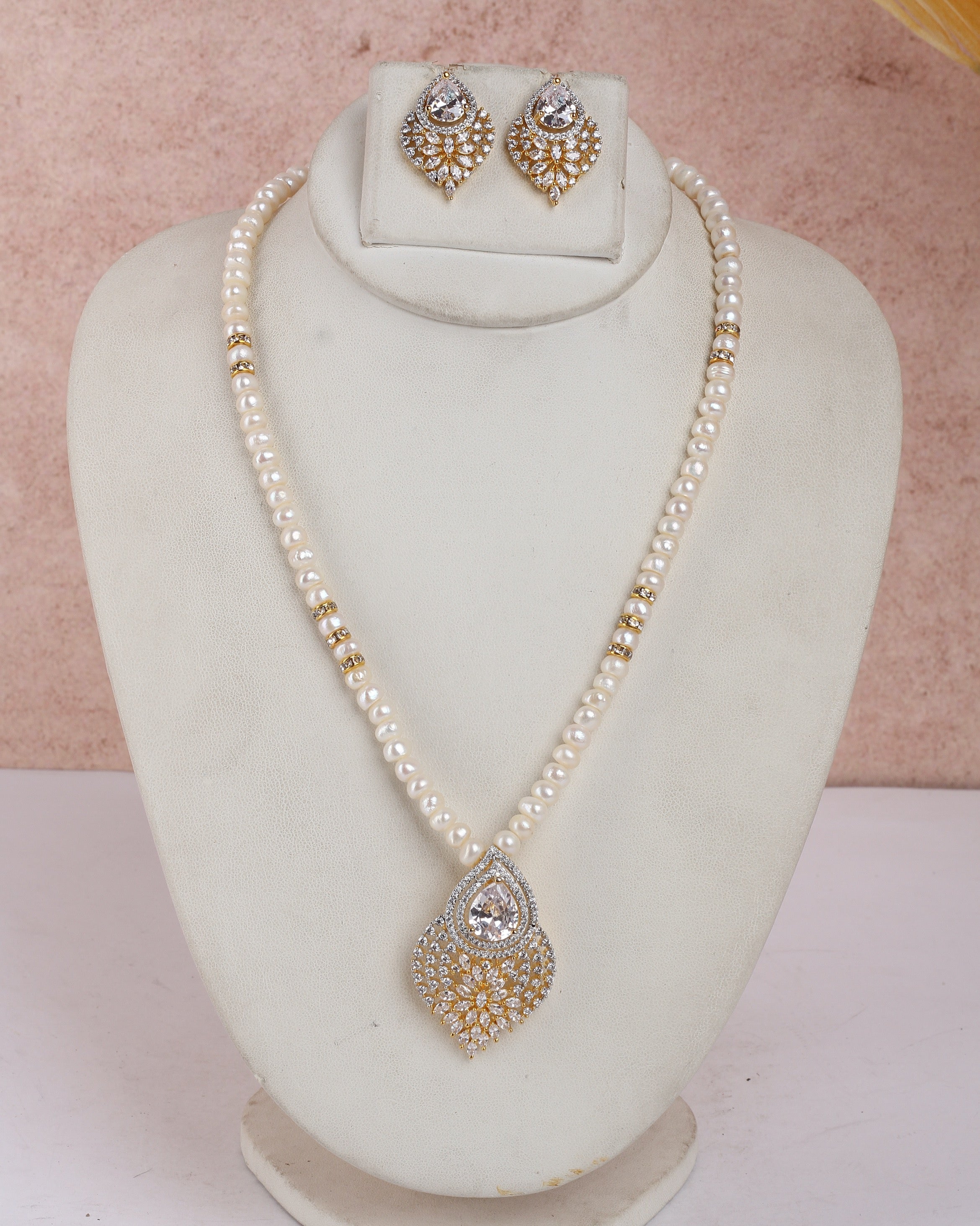 Real Natural Fresh Water Single String Exclusive Pearls Set For Women With Certificate(D.No ADPRLS2344)