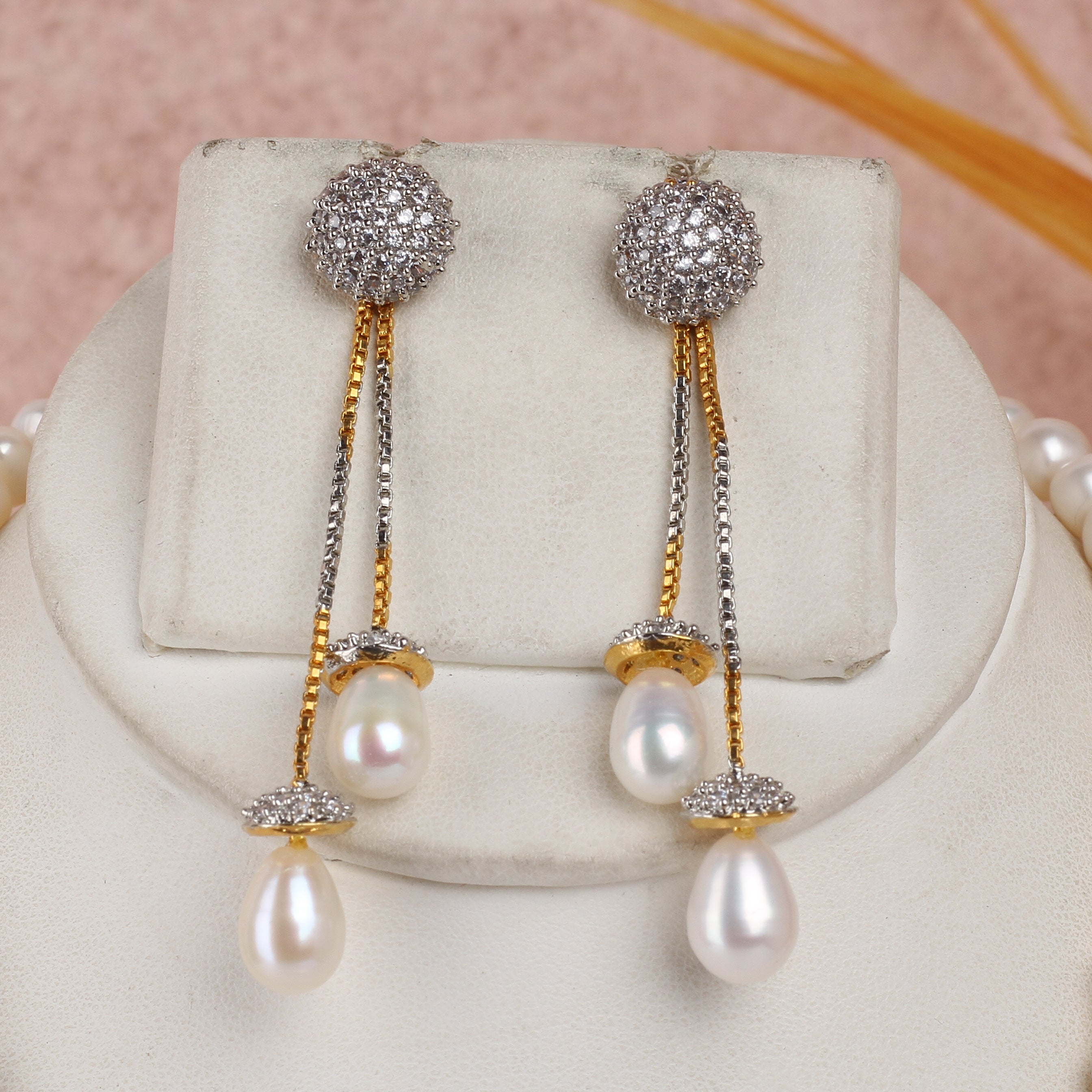 Real Natural Fresh Water Single String Pearls Set For Women With Certificate(D.No ADPRLS2356)