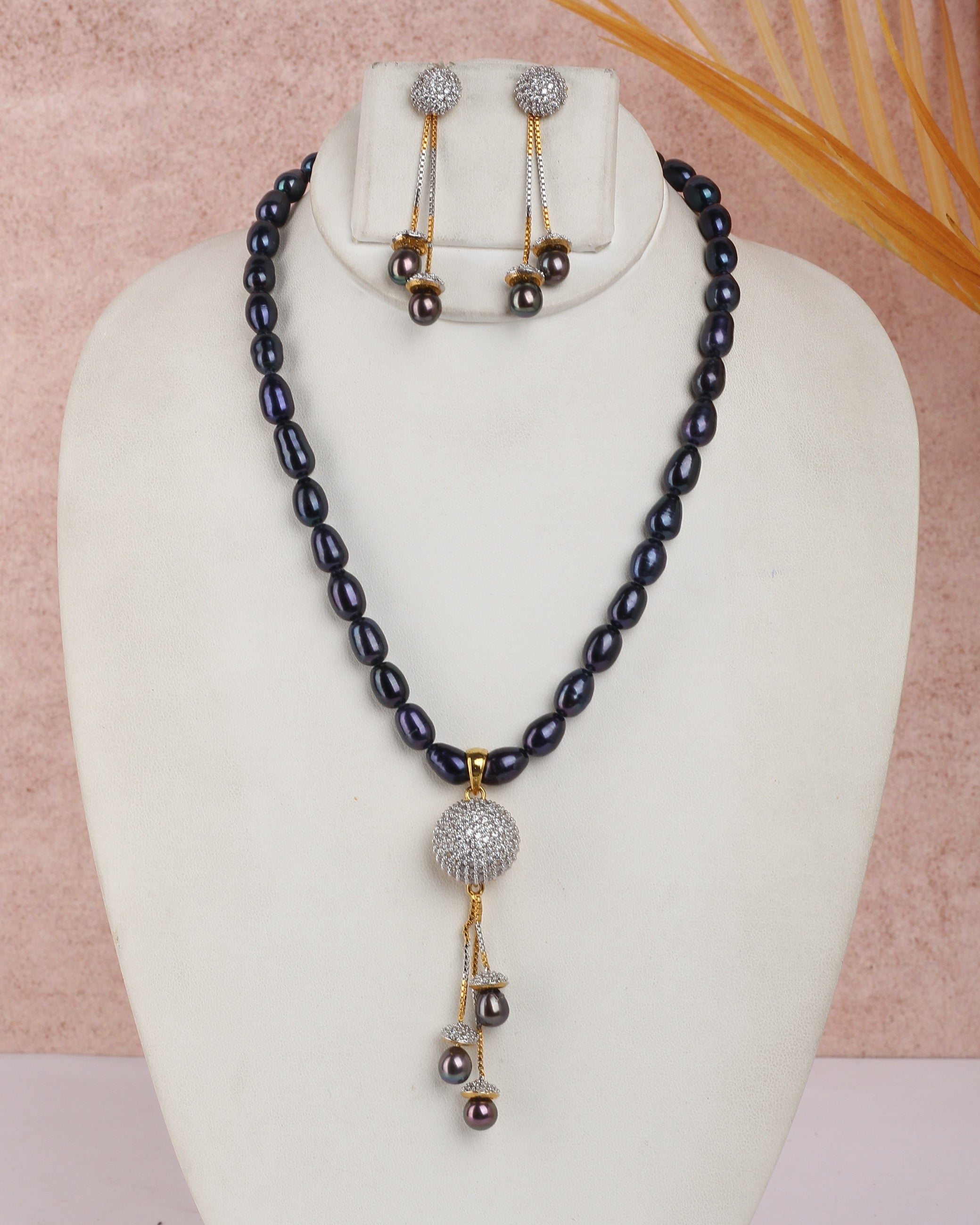 Real Natural Fresh Water Single String Pearls Set For Women With Certificate(D.No ADPRLS2357)