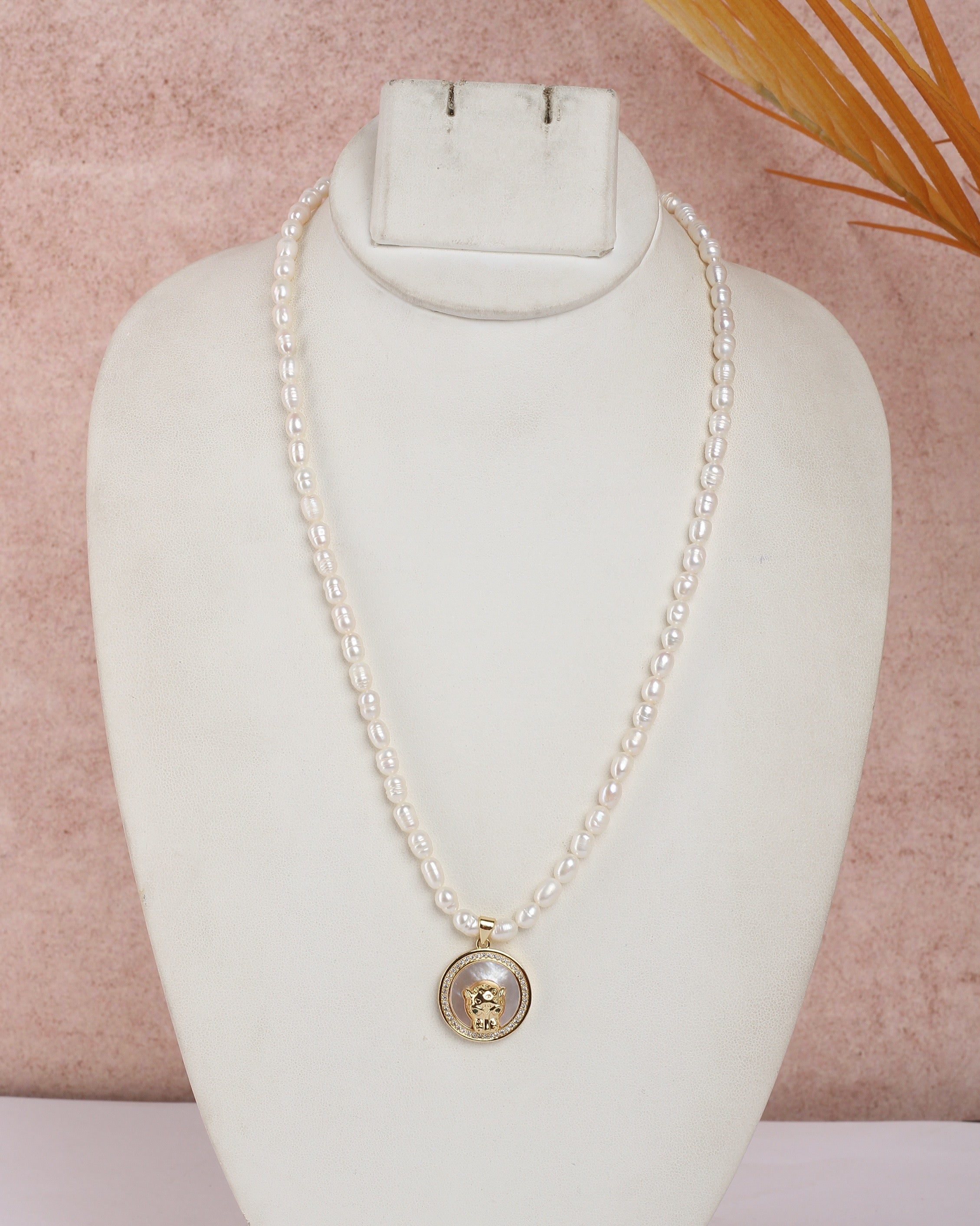Real Natural Fresh Water Pearls Mala With Locket For Women With Certificate(D.No ADPRLS2367)