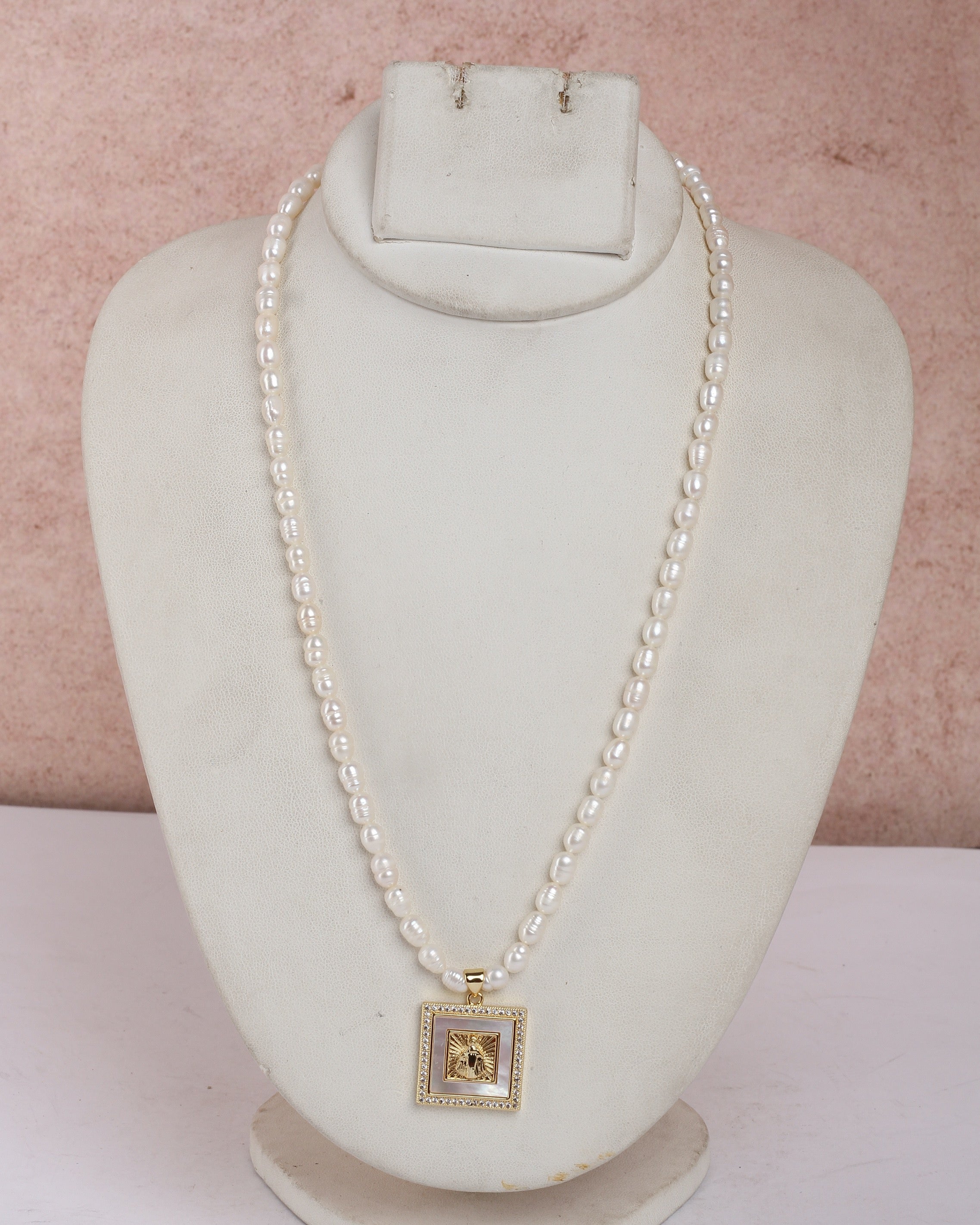 Real Natural Fresh Water Pearls Mala With Locket For Women With Certificate(D.No ADPRLS2368)