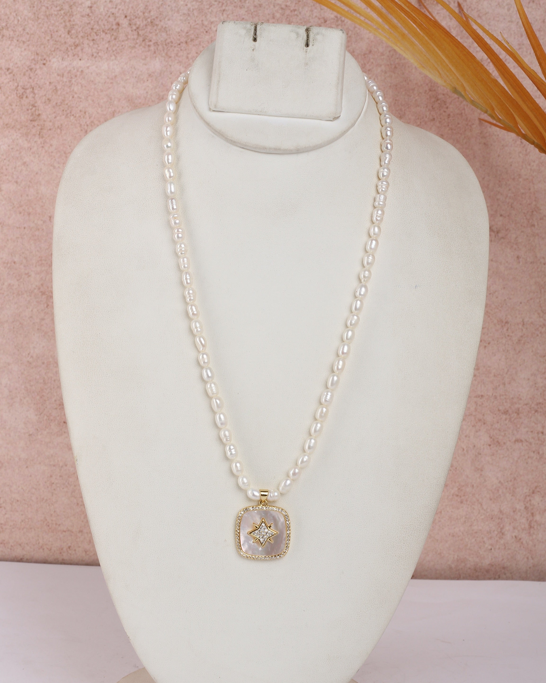 Real Natural Fresh Water Pearls Mala With Locket For Women With Certificate(D.No ADPRLS2370)