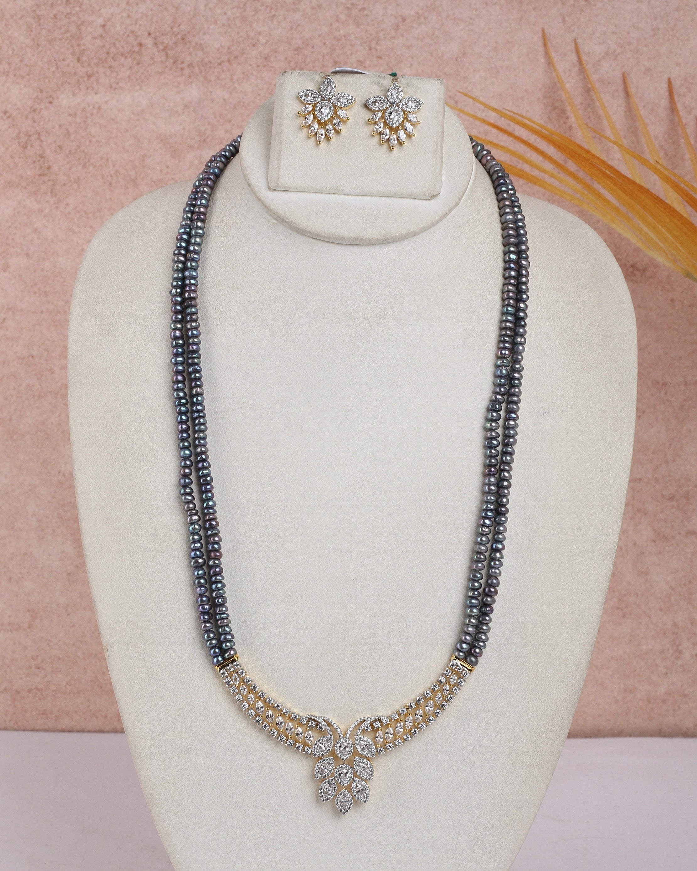 Real Natural Fresh Water Exclusive Pearls Set For Women With Certificate(D.No ADPRLS2375)
