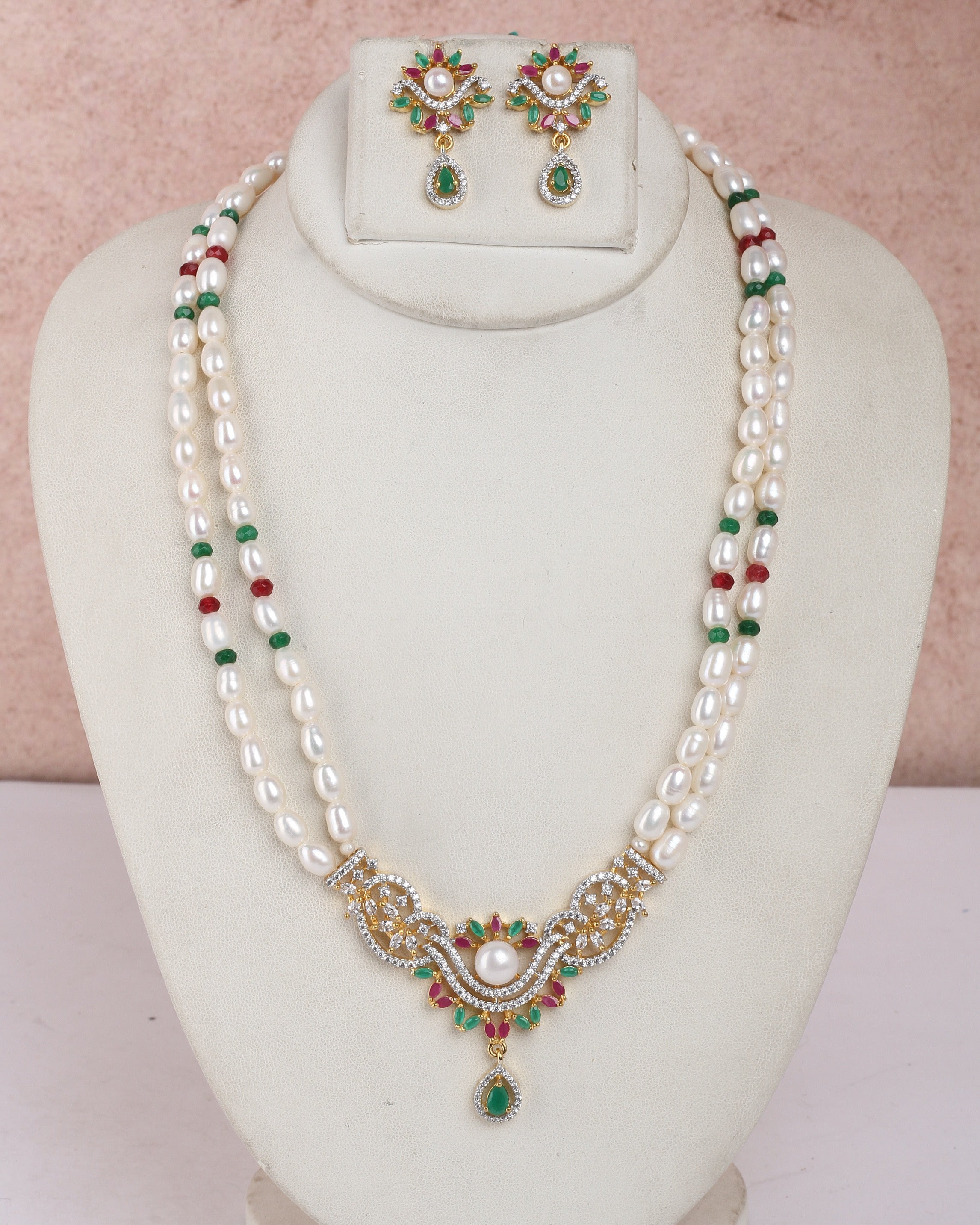 Real Natural Fresh Water Exclusive Pearls Set For Women With Certificate(D.No ADPRLS2381)