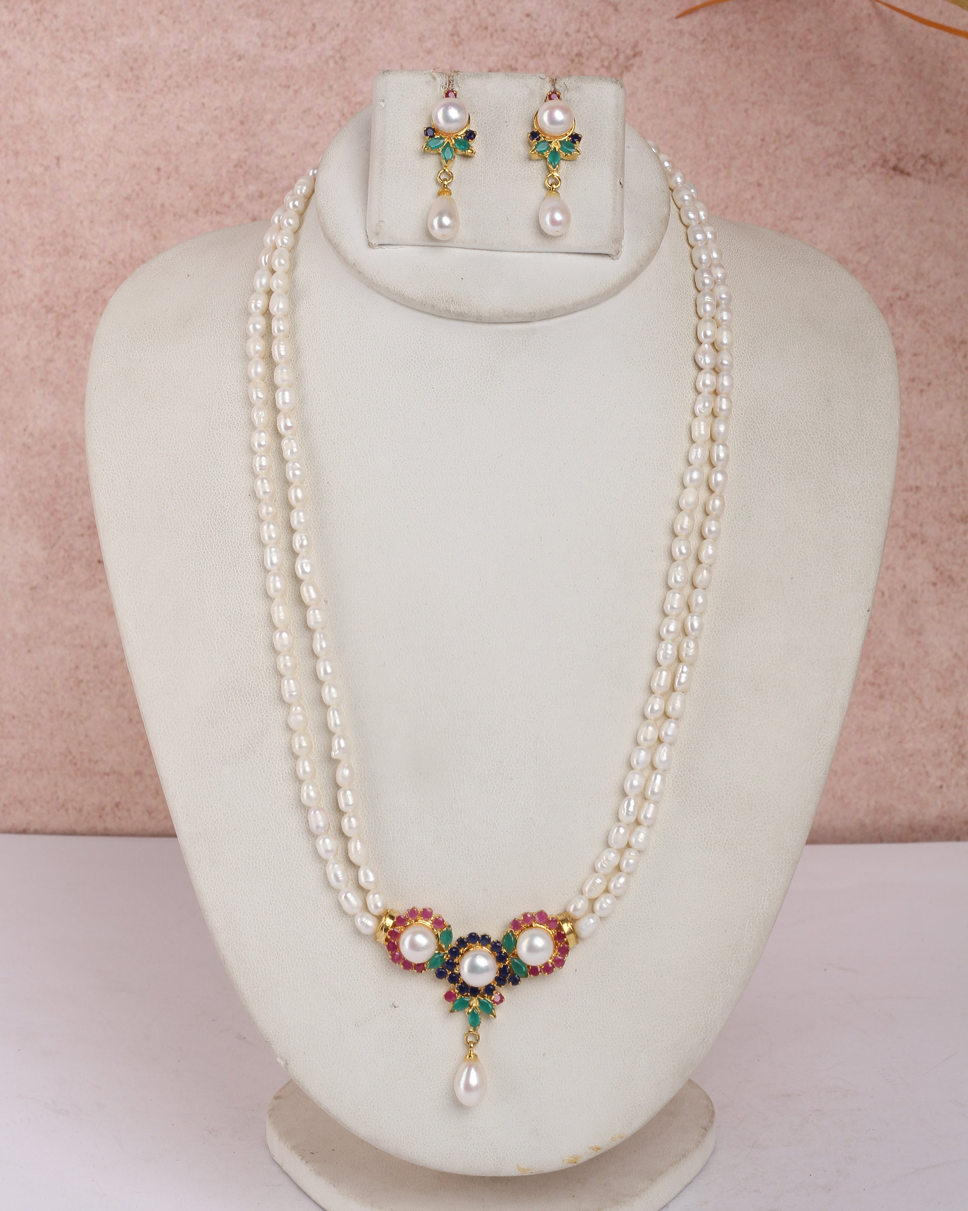 Real Natural Fresh Water Exclusive Pearls Set For Women With Certificate(D.No ADPRLS2385)