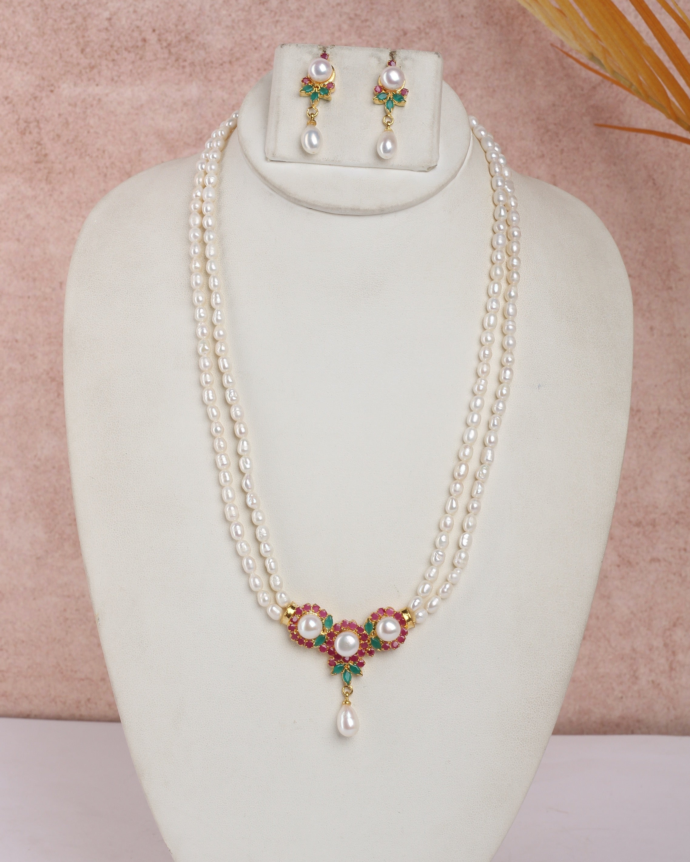 Real Natural Fresh Water Exclusive Pearls Set For Women With Certificate(D.No ADPRLS2386)