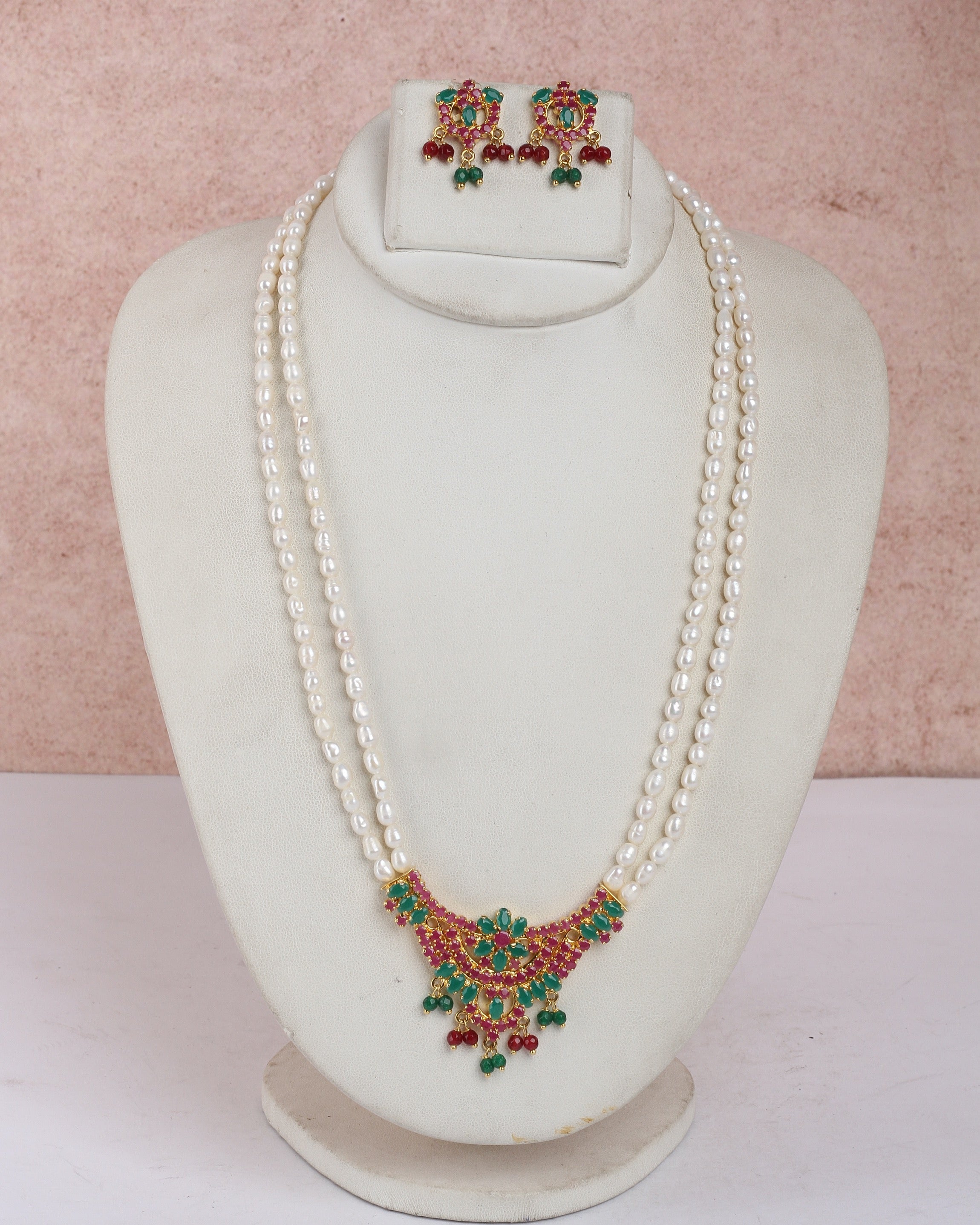 Real Natural Fresh Water Exclusive Pearls Set For Women With Certificate(D.No ADPRLS2387)