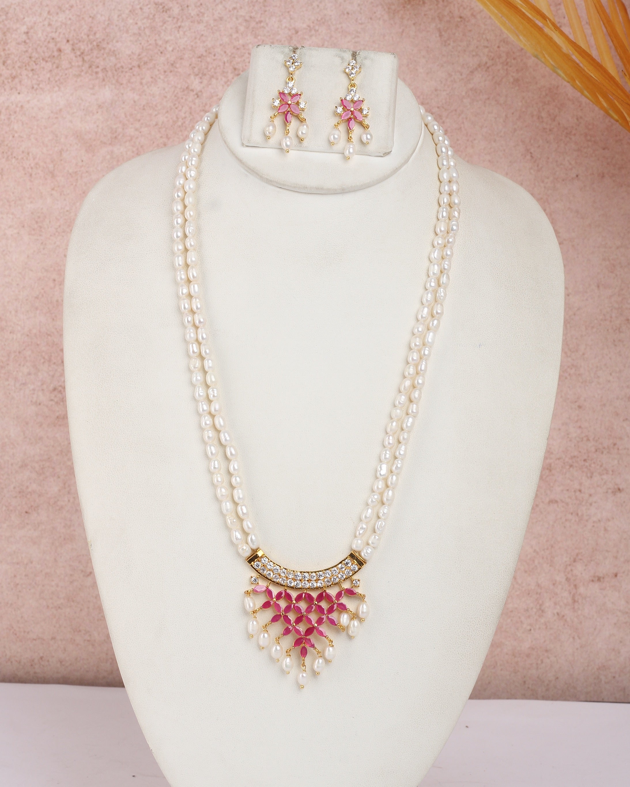 Real Natural Fresh Water Exclusive Pearls Set For Women With Certificate(D.No ADPRLS2390)