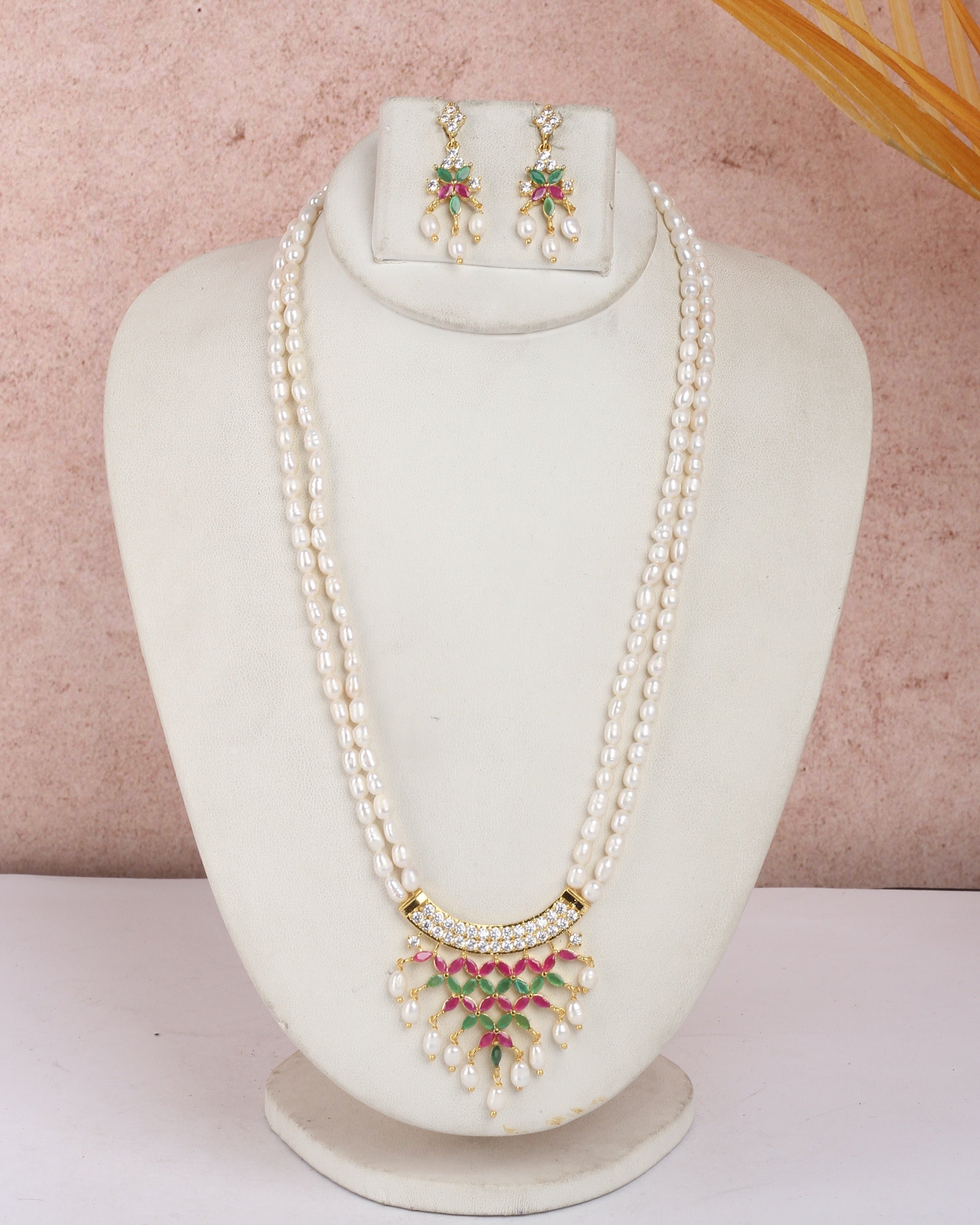 Real Natural Fresh Water Exclusive Pearls Set For Women With Certificate(D.No ADPRLS2391)
