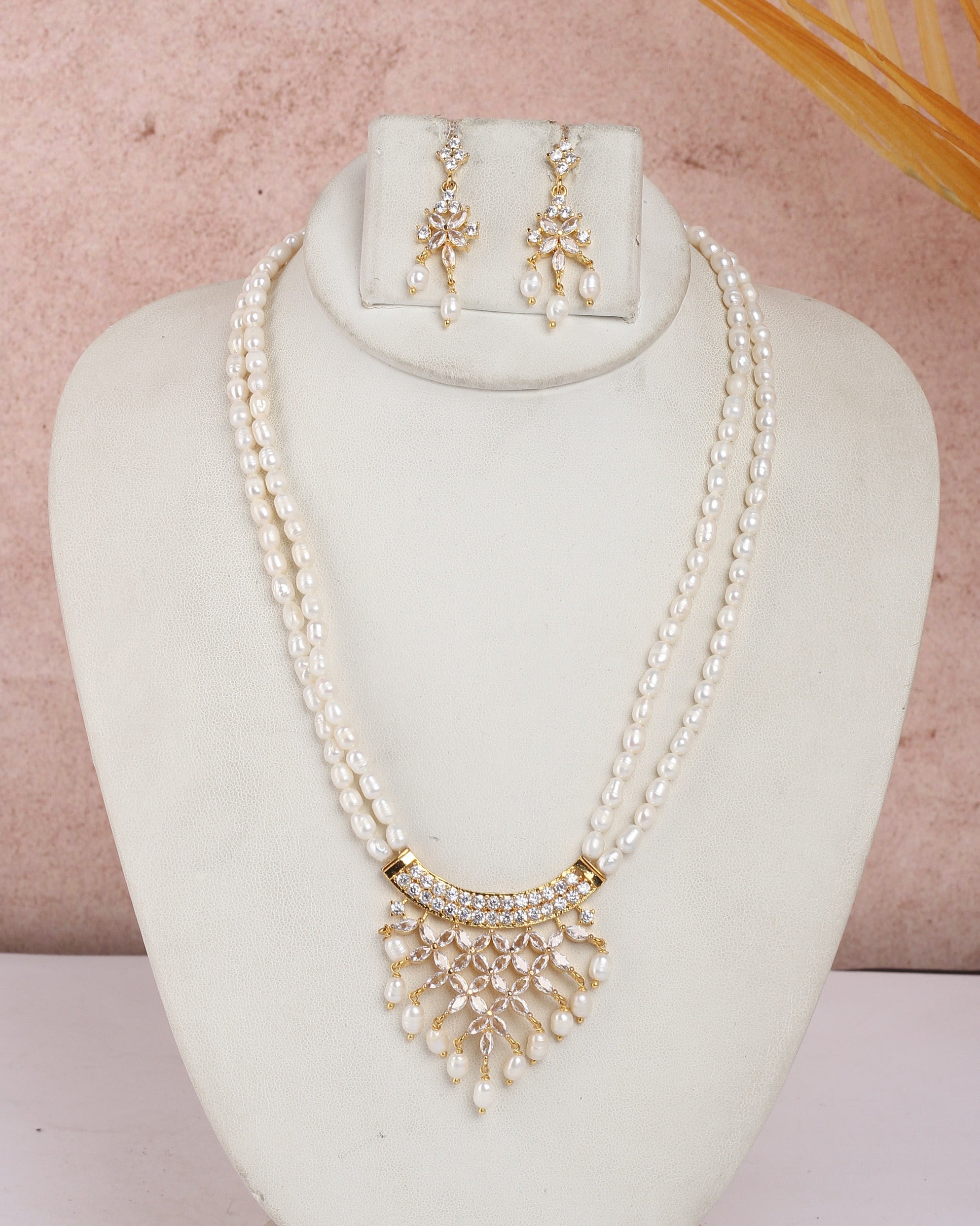 Real Natural Fresh Water Exclusive Pearls Set For Women With Certificate(D.No ADPRLS2393)