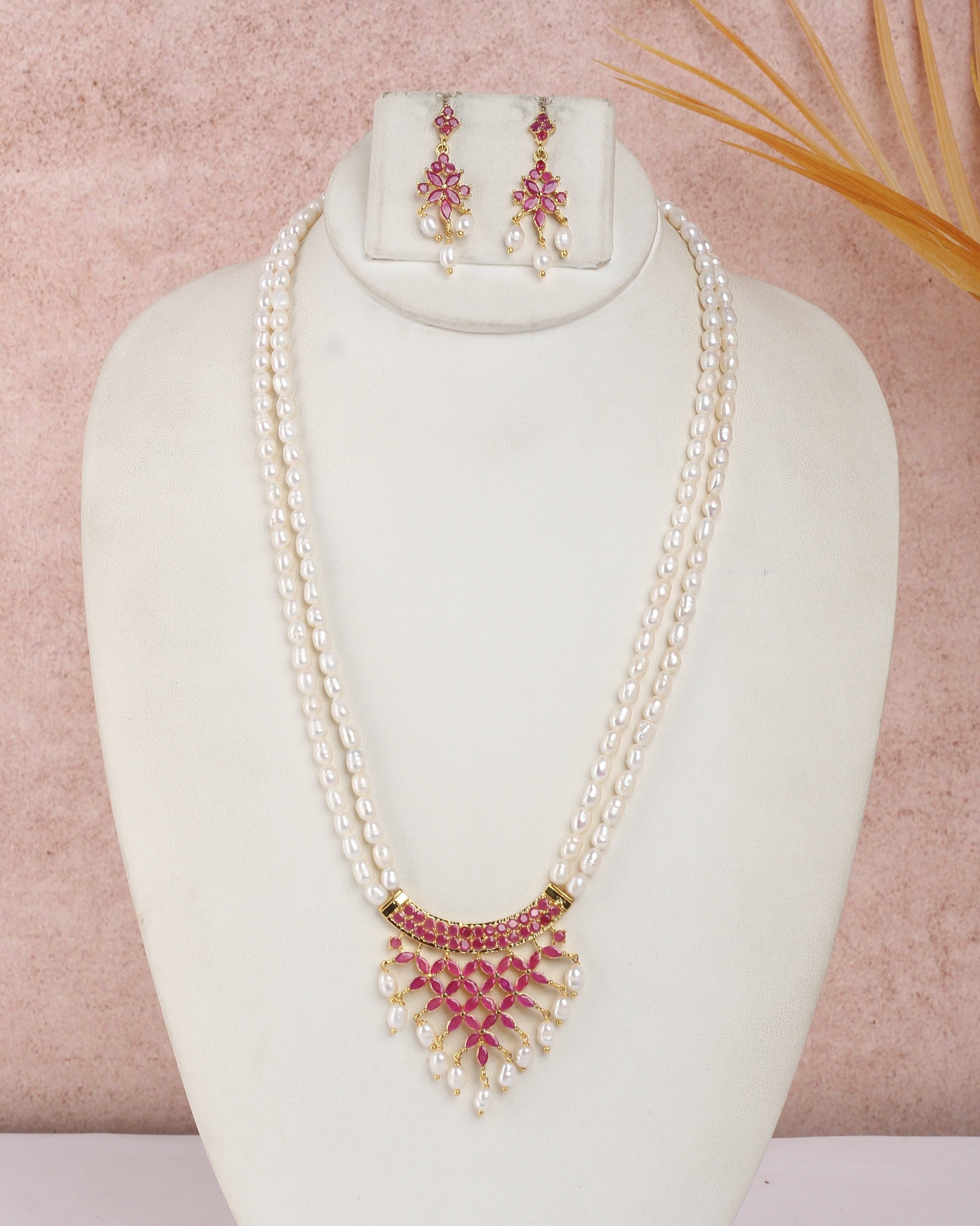 Real Natural Fresh Water Exclusive Pearls Set For Women With Certificate(D.No ADPRLS2395)