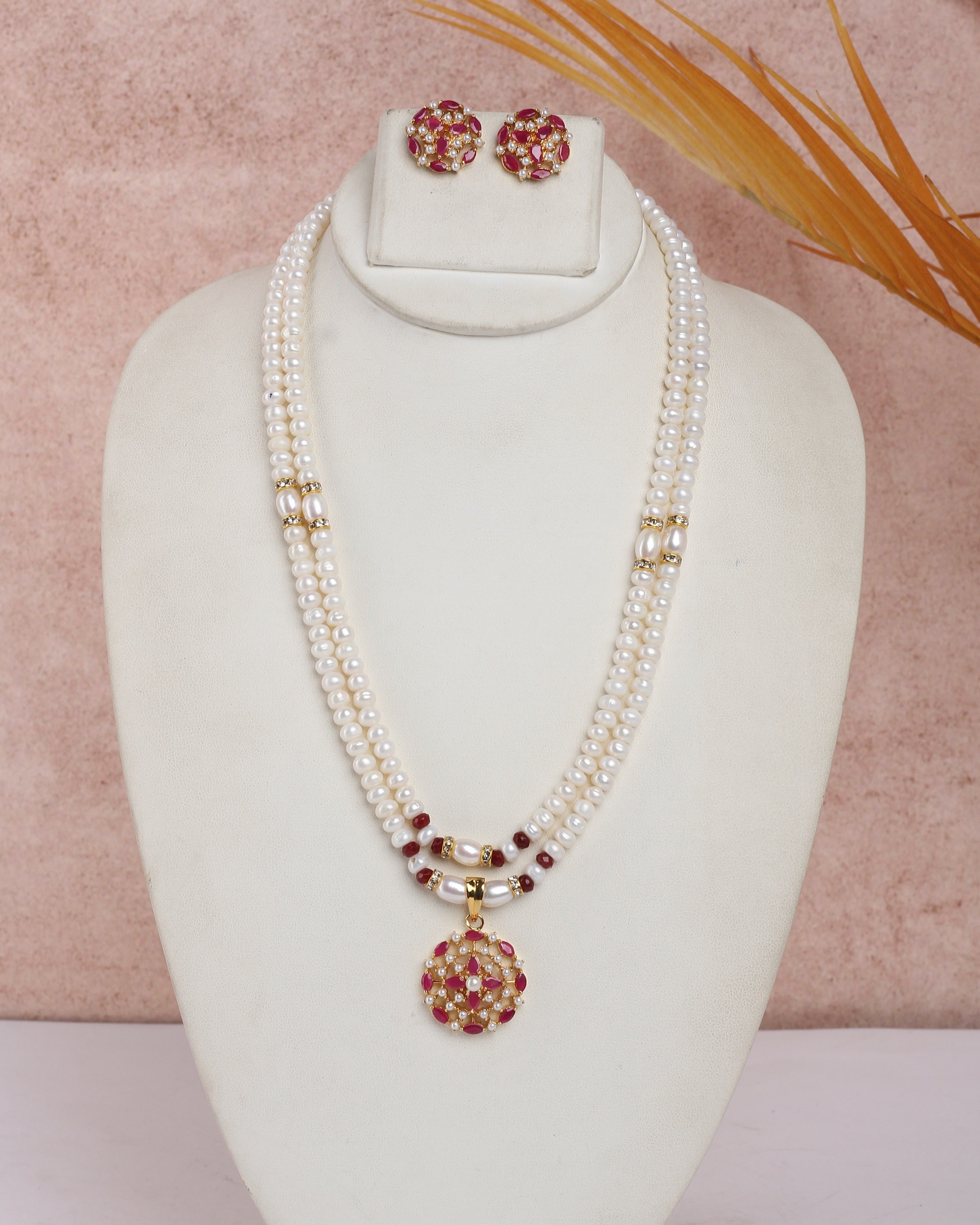 Real Natural Fresh Water Exclusive Pearls Set For Women With Certificate(D.No ADPRLS2399)