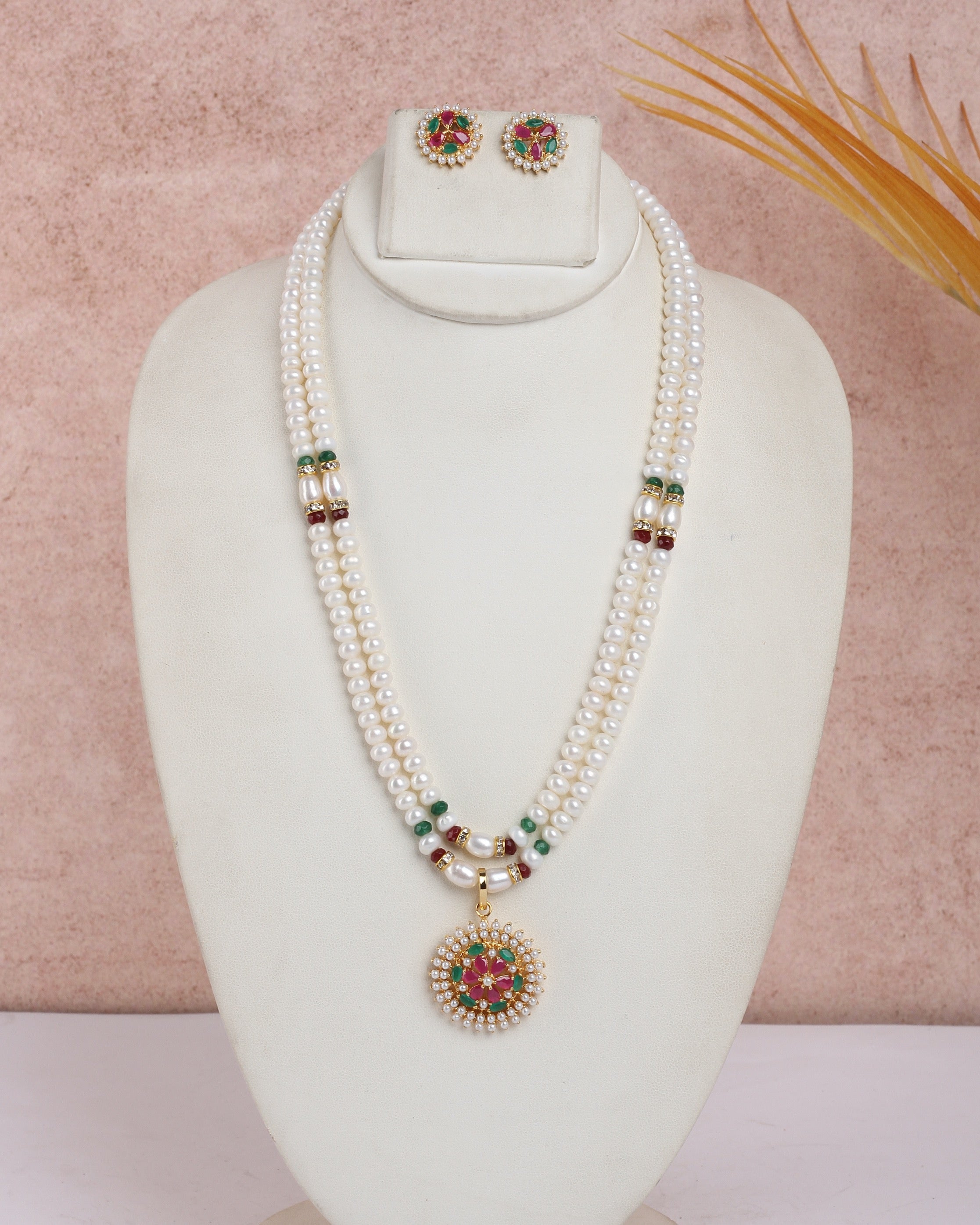 Real Natural Fresh Water Exclusive Pearls Set For Women With Certificate(D.No ADPRLS2403)