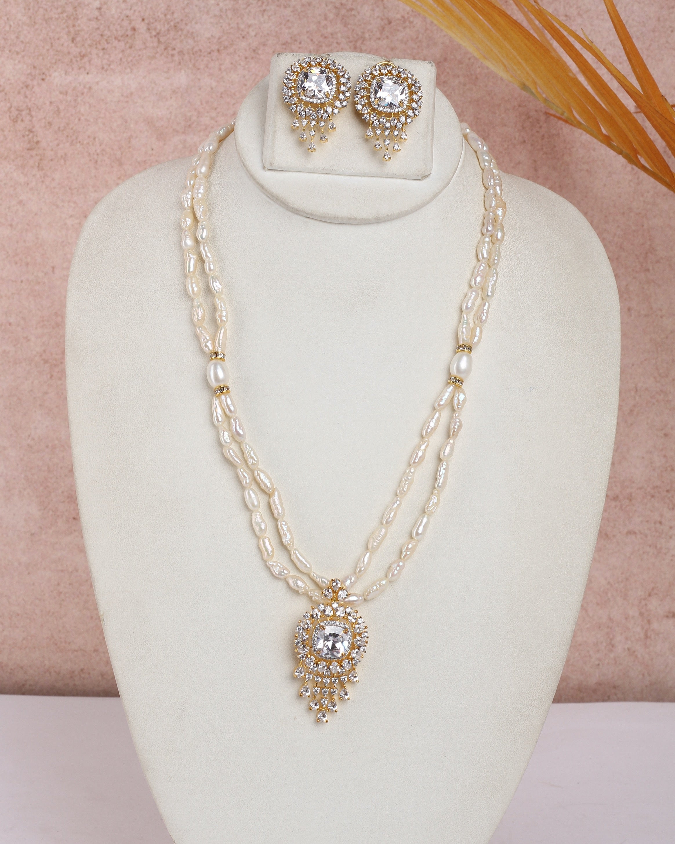 Real Natural Fresh Water Exclusive Pearls Set For Women With Certificate(D.No ADPRLS2405)