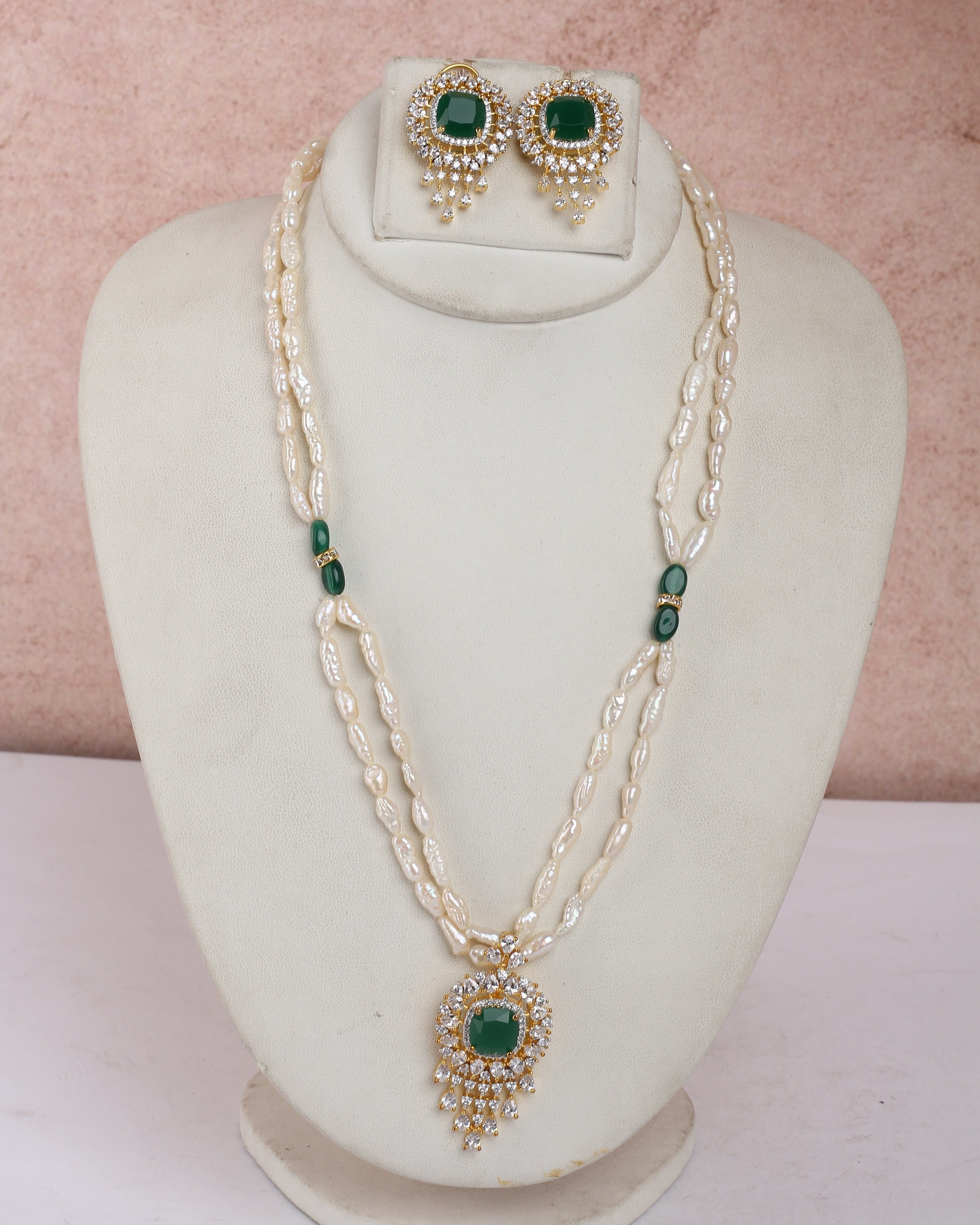 Real Natural Fresh Water Exclusive Pearls Set For Women With Certificate(D.No ADPRLS2406)