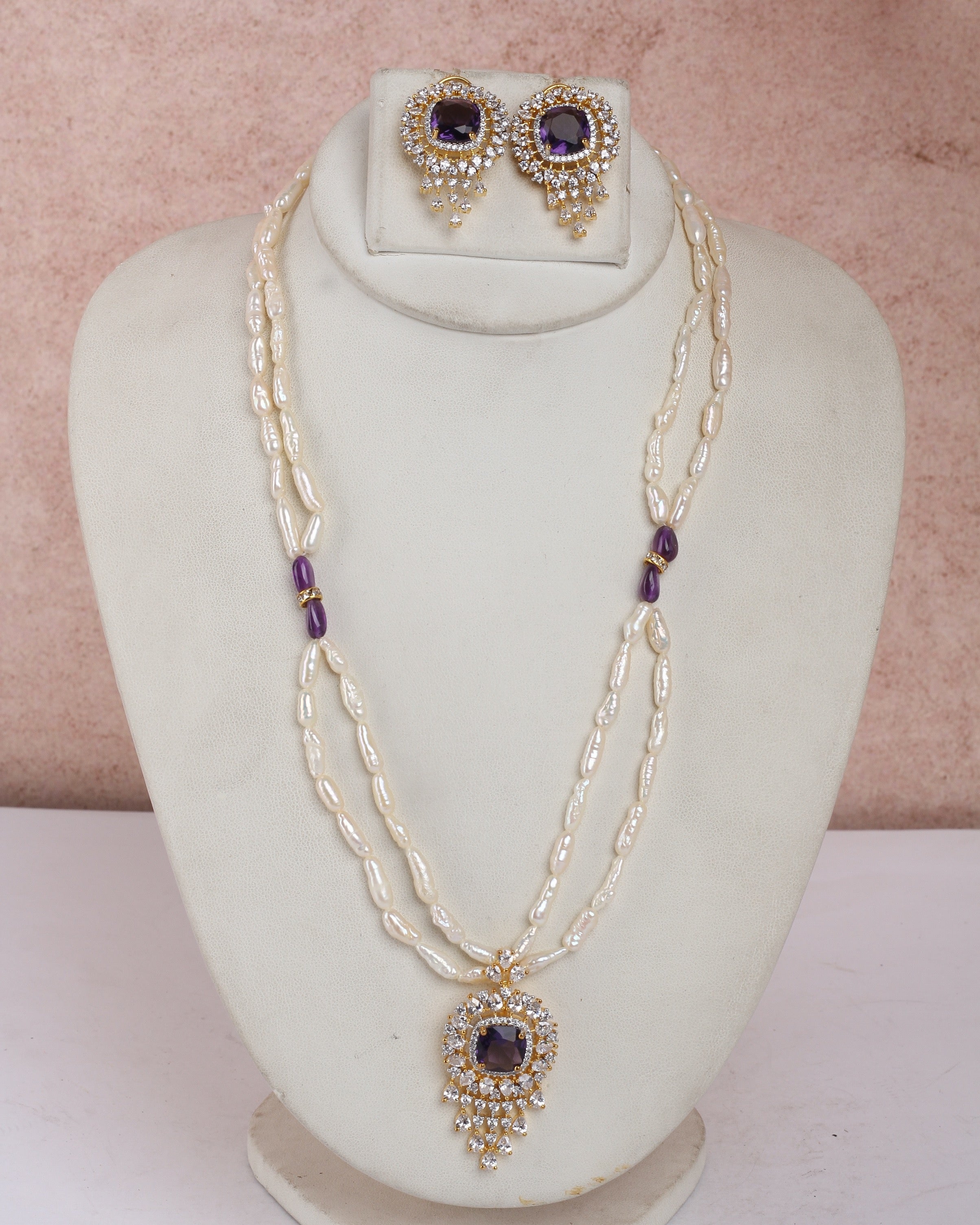 Real Natural Fresh Water Exclusive Pearls Set For Women With Certificate(D.No ADPRLS2407)