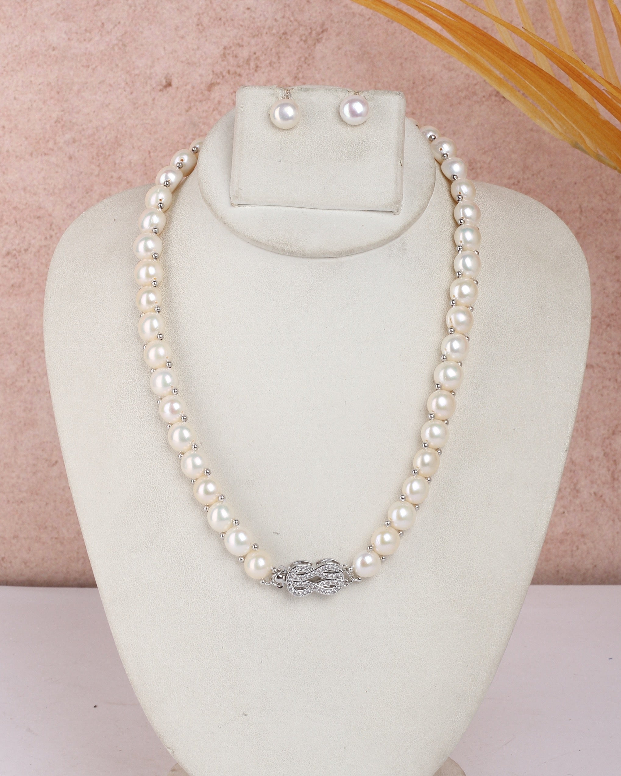 Real Natural Fresh Water Button Pearls Set For Women With Certificate(D.No ADPRLS2420) (Copy)