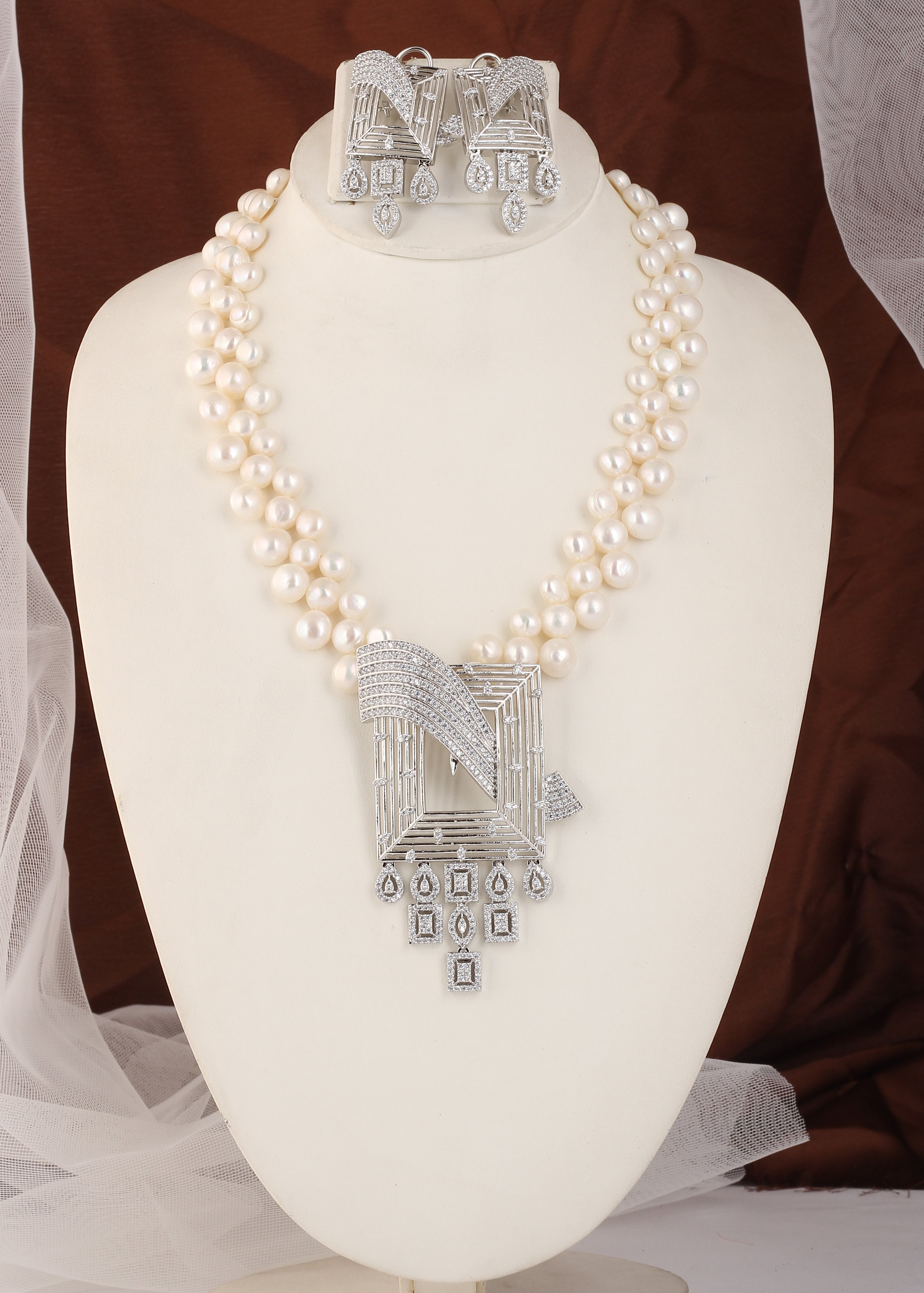 Authentic Real Natural Fresh water Button Pearl Set – With Certificate (D.No ADPRLS2450)