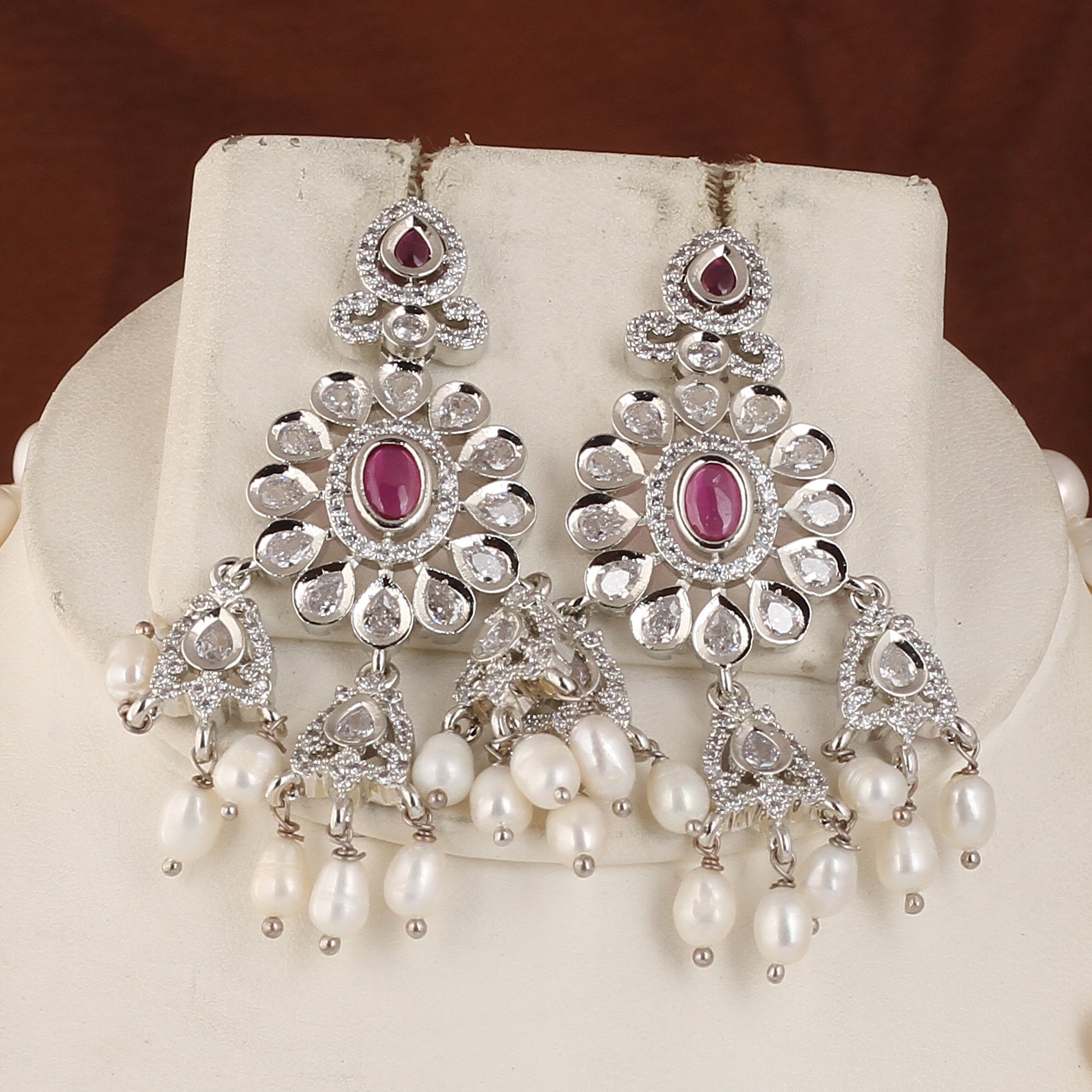 Authentic Real Natural Fresh water Button Pearl Set – With Certificate (D.No ADPRLS2461)