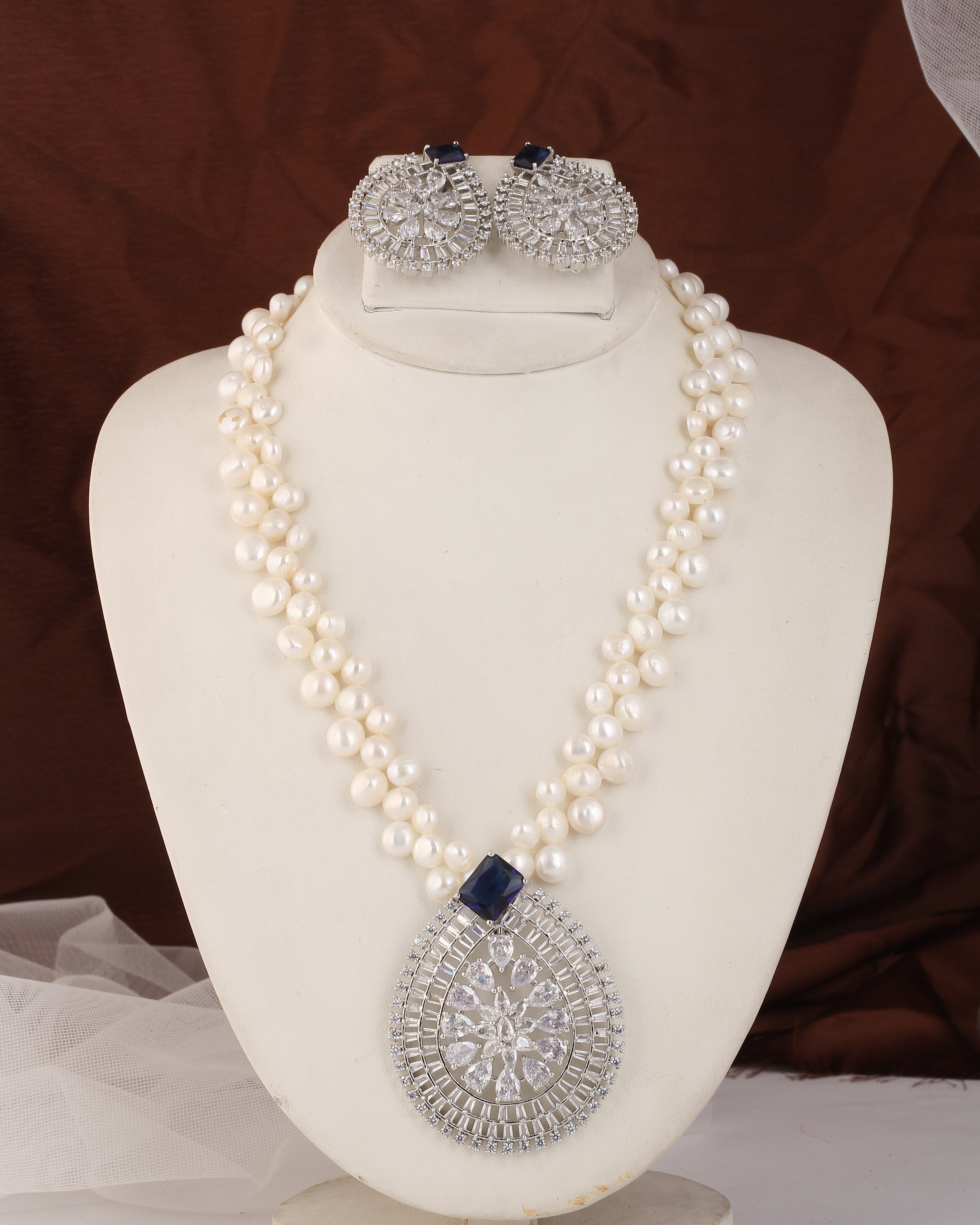 Authentic Real Natural Fresh water Button Pearl Set – With Certificate (D.No ADPRLS2467)