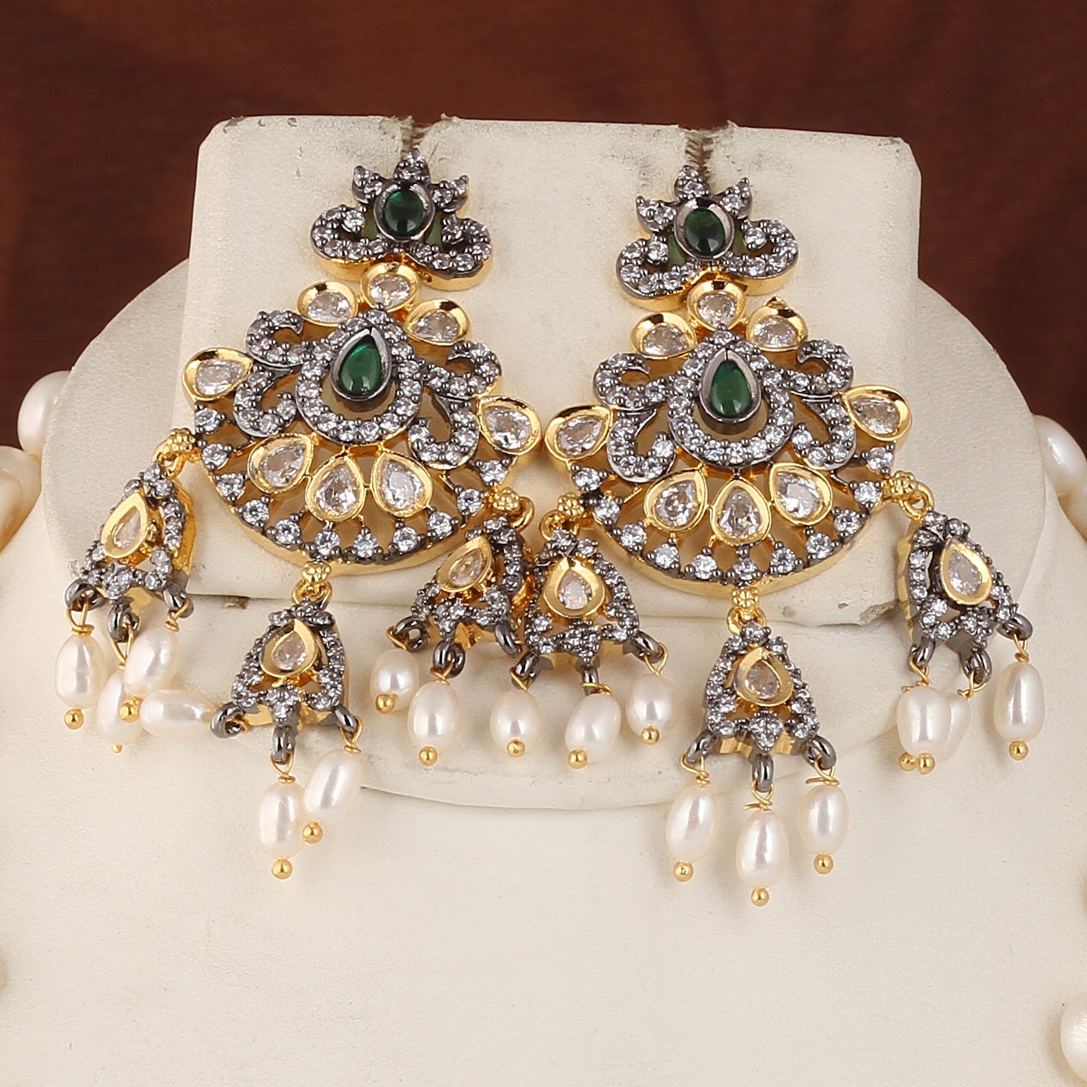 Authentic Real Natural Fresh water Button Pearl Set – With Certificate (D.No ADPRLS2468)