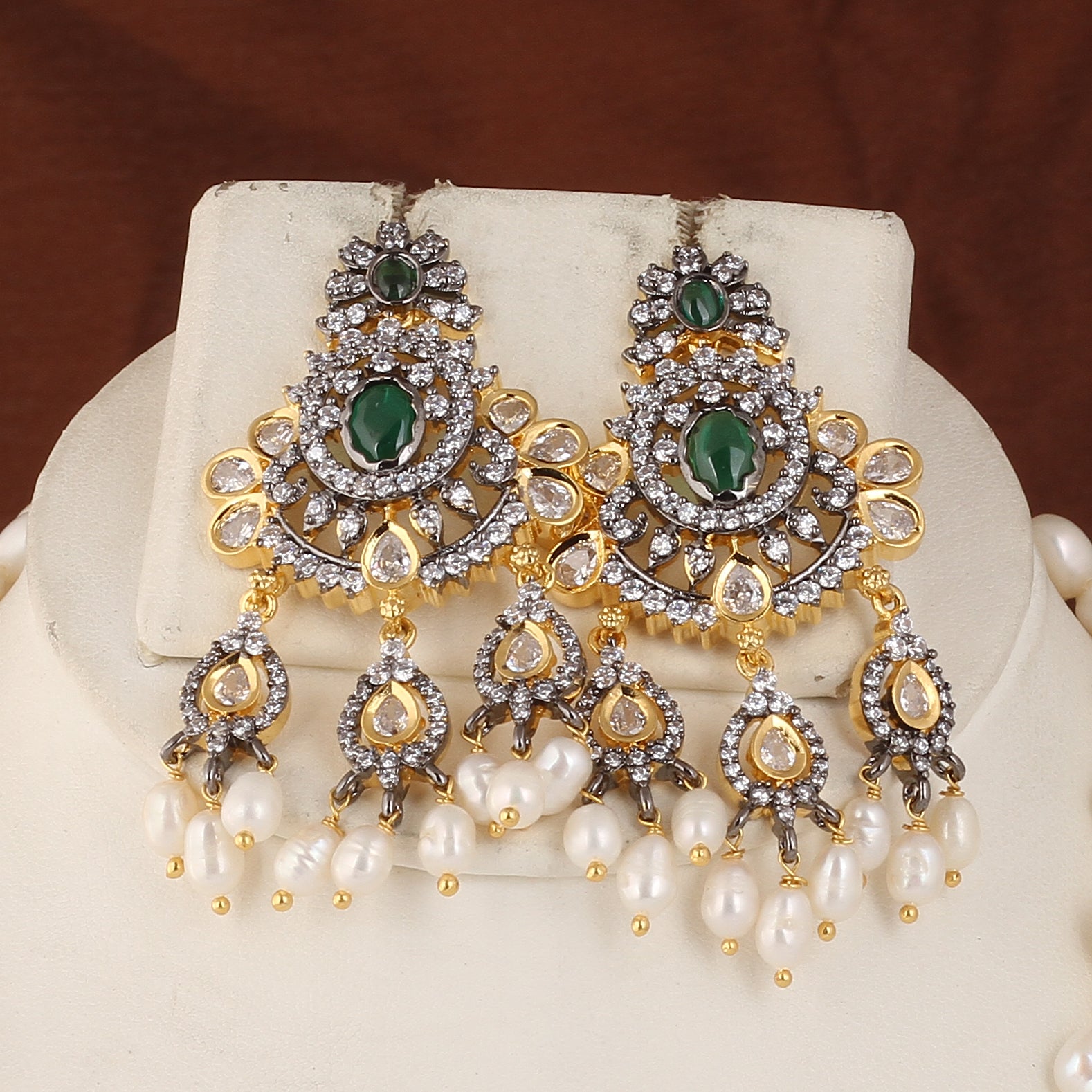 Authentic Real Natural Fresh water Button Pearl Set – With Certificate (D.No ADPRLS2470)