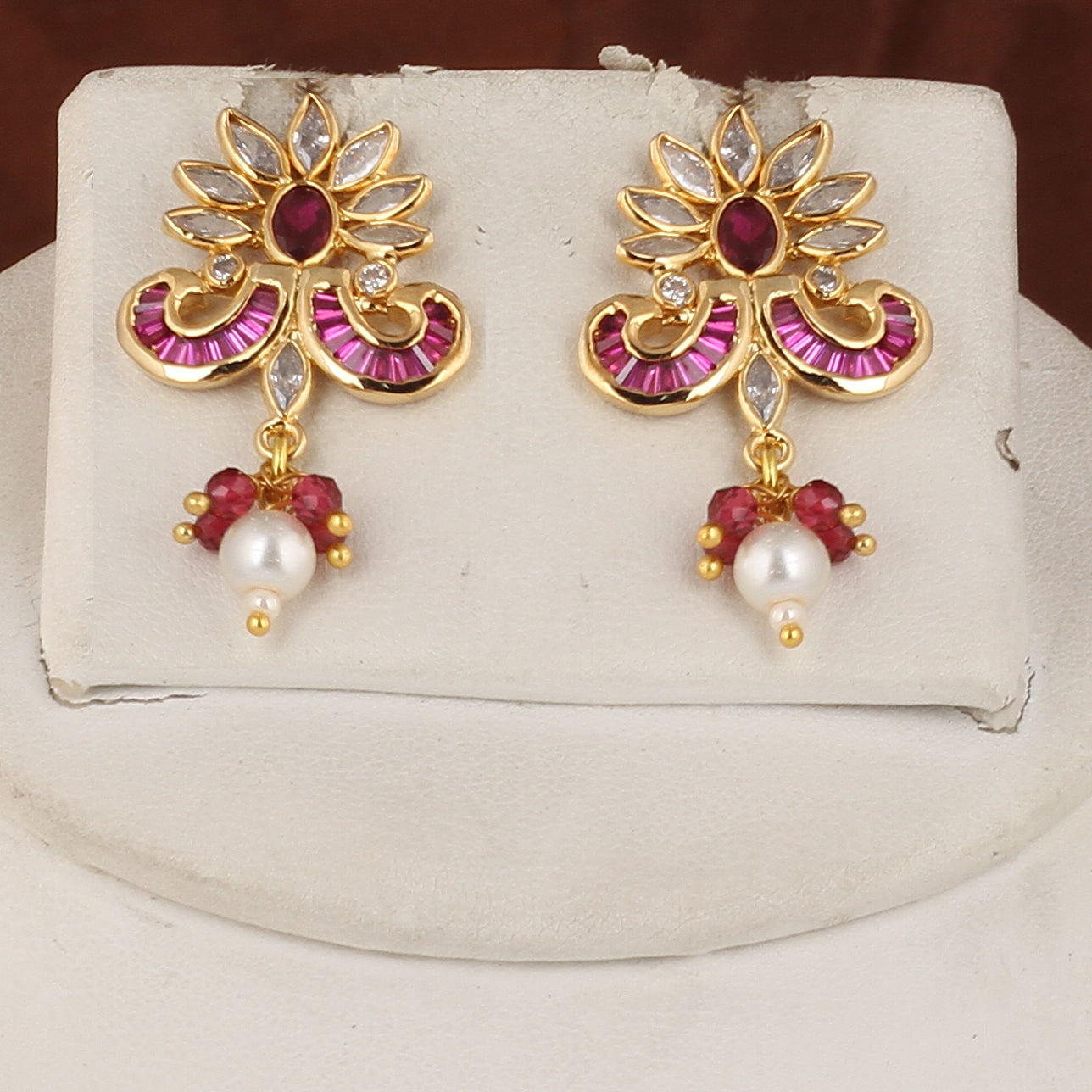 Authentic Real Natural Fresh water Button Pearl Set – With Certificate (D.No ADPRLS2473)