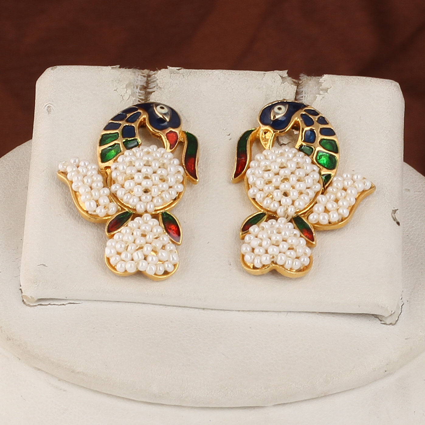 Authentic Real Natural Fresh water Button Pearl Set – With Certificate (D.No ADPRLS2475)