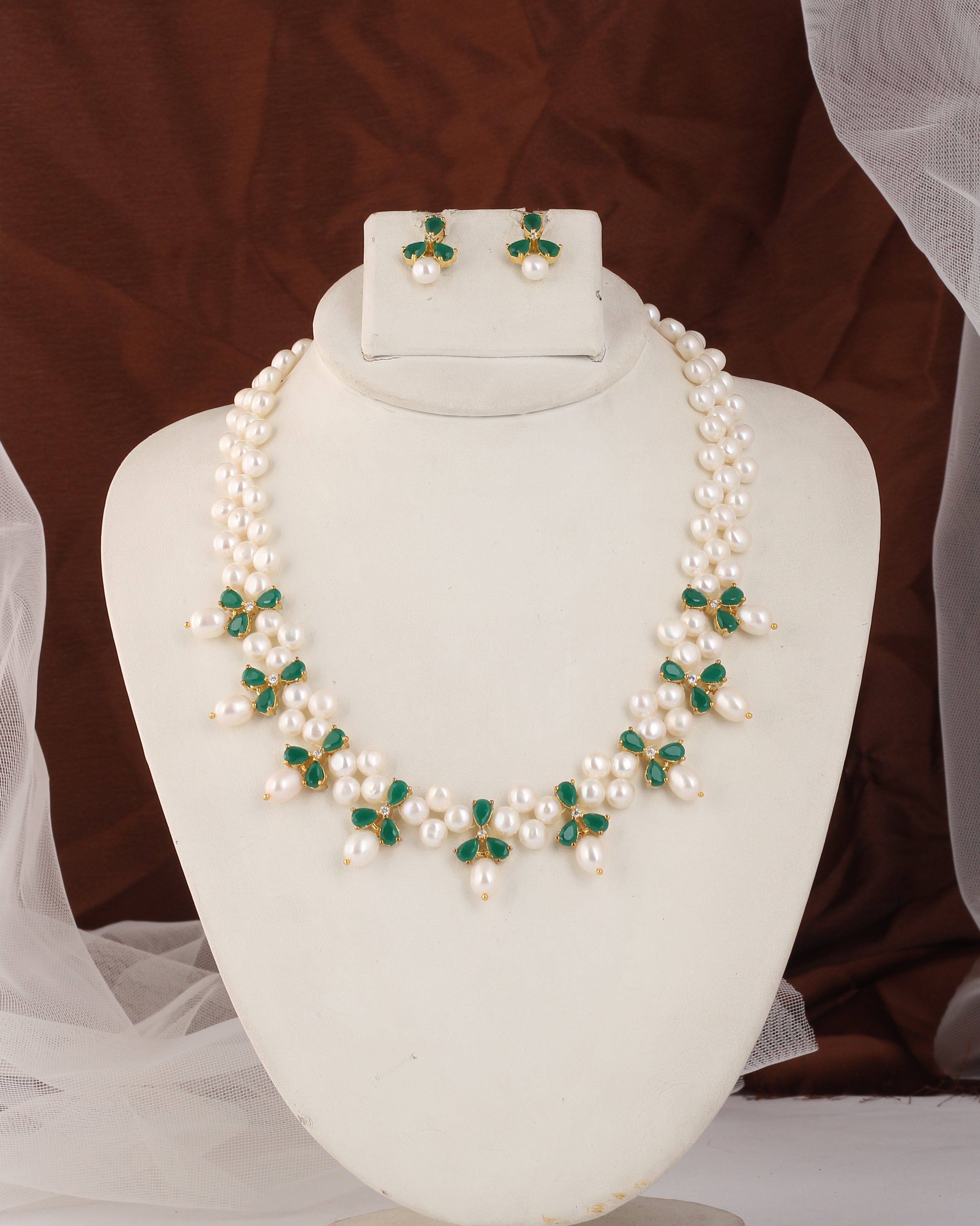 Authentic Real Natural Fresh water Button Pearl Set – With Certificate (D.No ADPRLS2505)