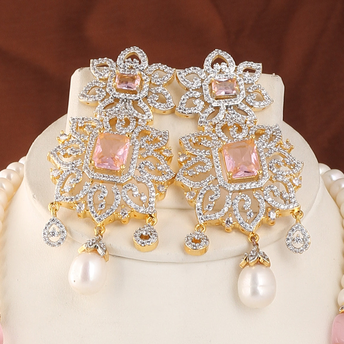 Real Natural Fresh Water Exclusive Pearls Set For Women With Certificate(D.No ADPRLS2506)