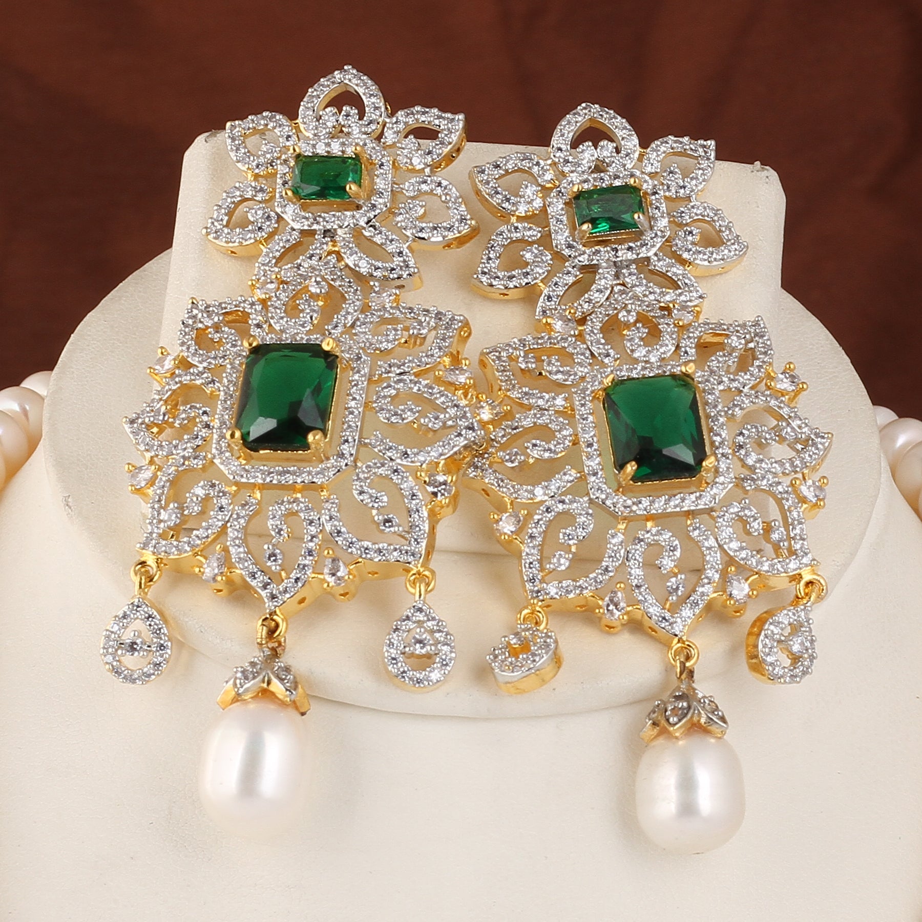 Real Natural Fresh Water Exclusive Pearls Set For Women With Certificate(D.No ADPRLS2508)