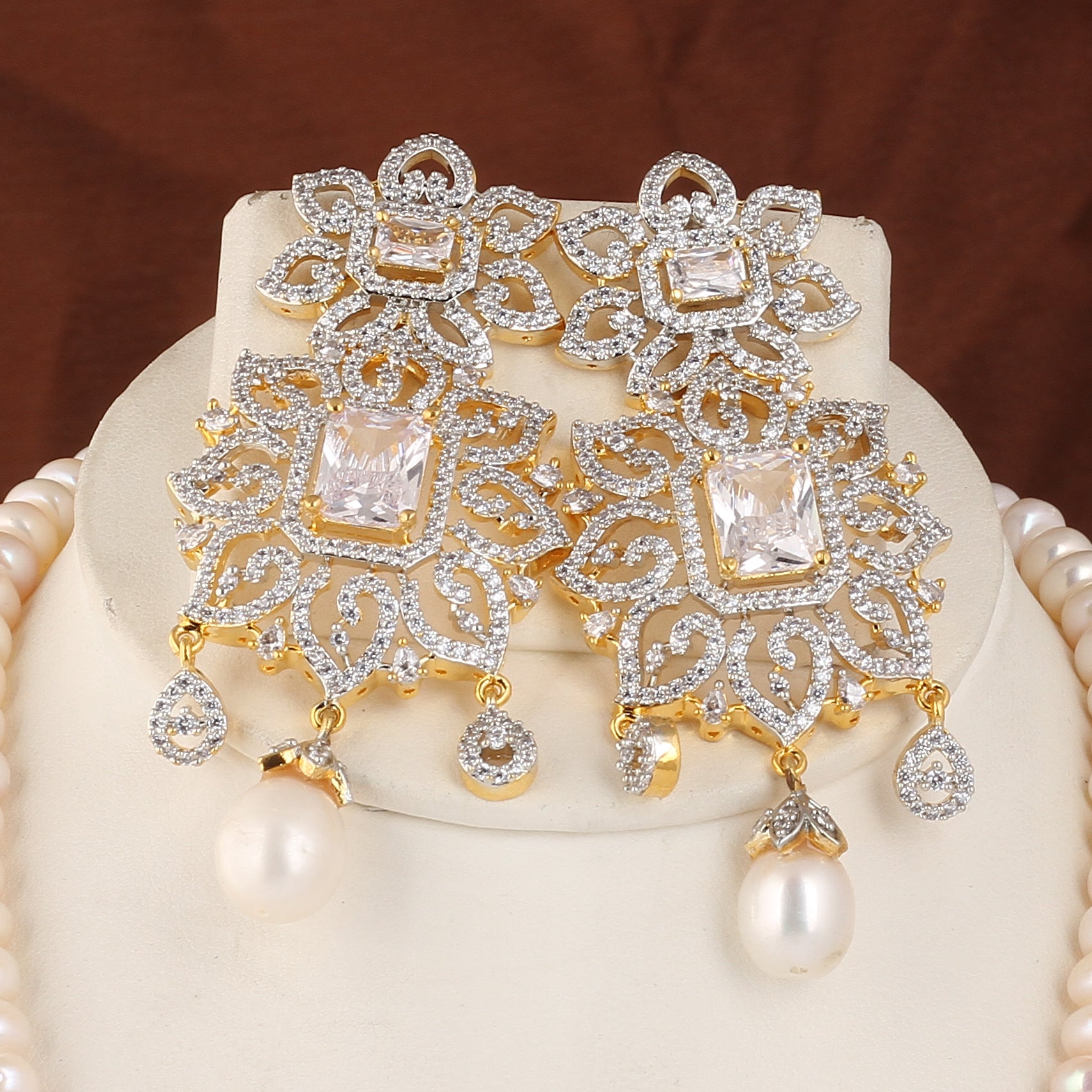 Real Natural Fresh Water Exclusive Pearls Set For Women With Certificate(D.No ADPRLS2511)